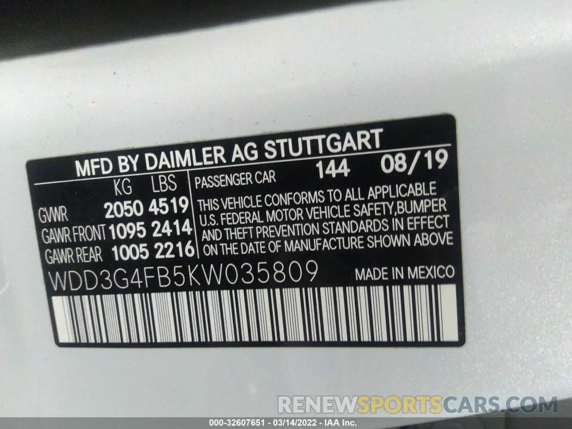 9 Photograph of a damaged car WDD3G4FB5KW035809 MERCEDES-BENZ A-CLASS 2019