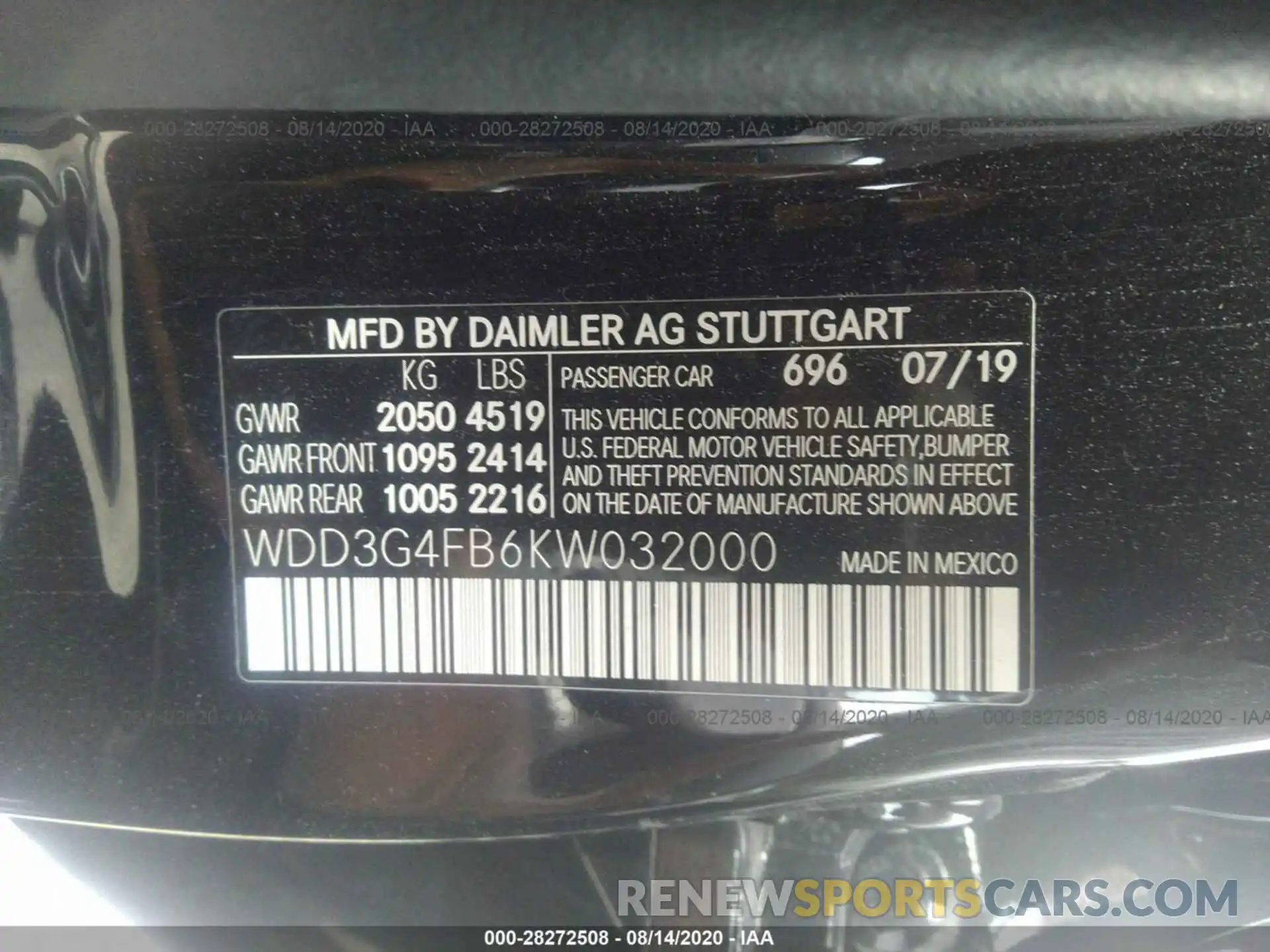 9 Photograph of a damaged car WDD3G4FB6KW032000 MERCEDES-BENZ A-CLASS 2019