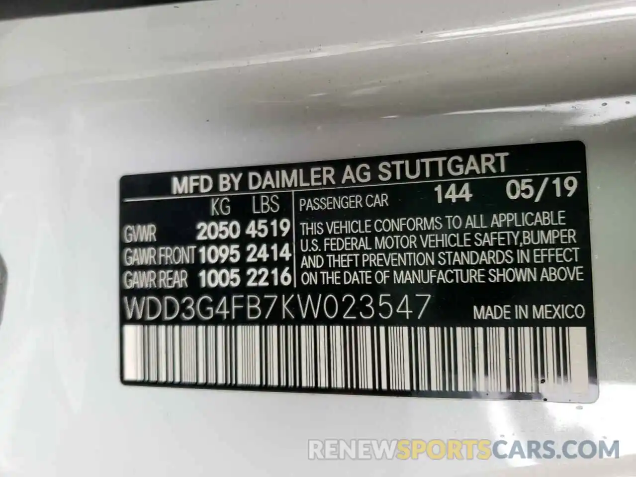 10 Photograph of a damaged car WDD3G4FB7KW023547 MERCEDES-BENZ A-CLASS 2019