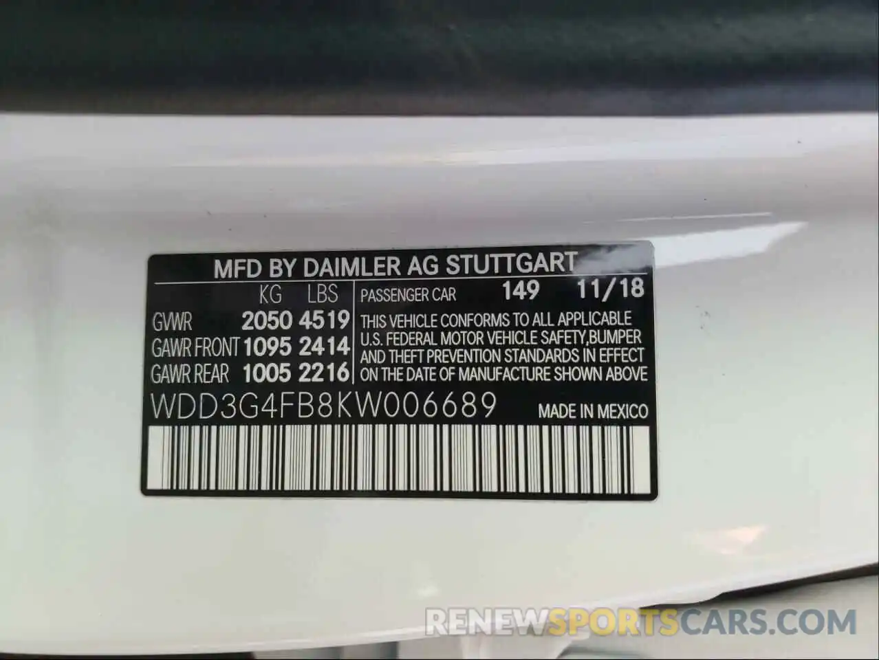 10 Photograph of a damaged car WDD3G4FB8KW006689 MERCEDES-BENZ A-CLASS 2019