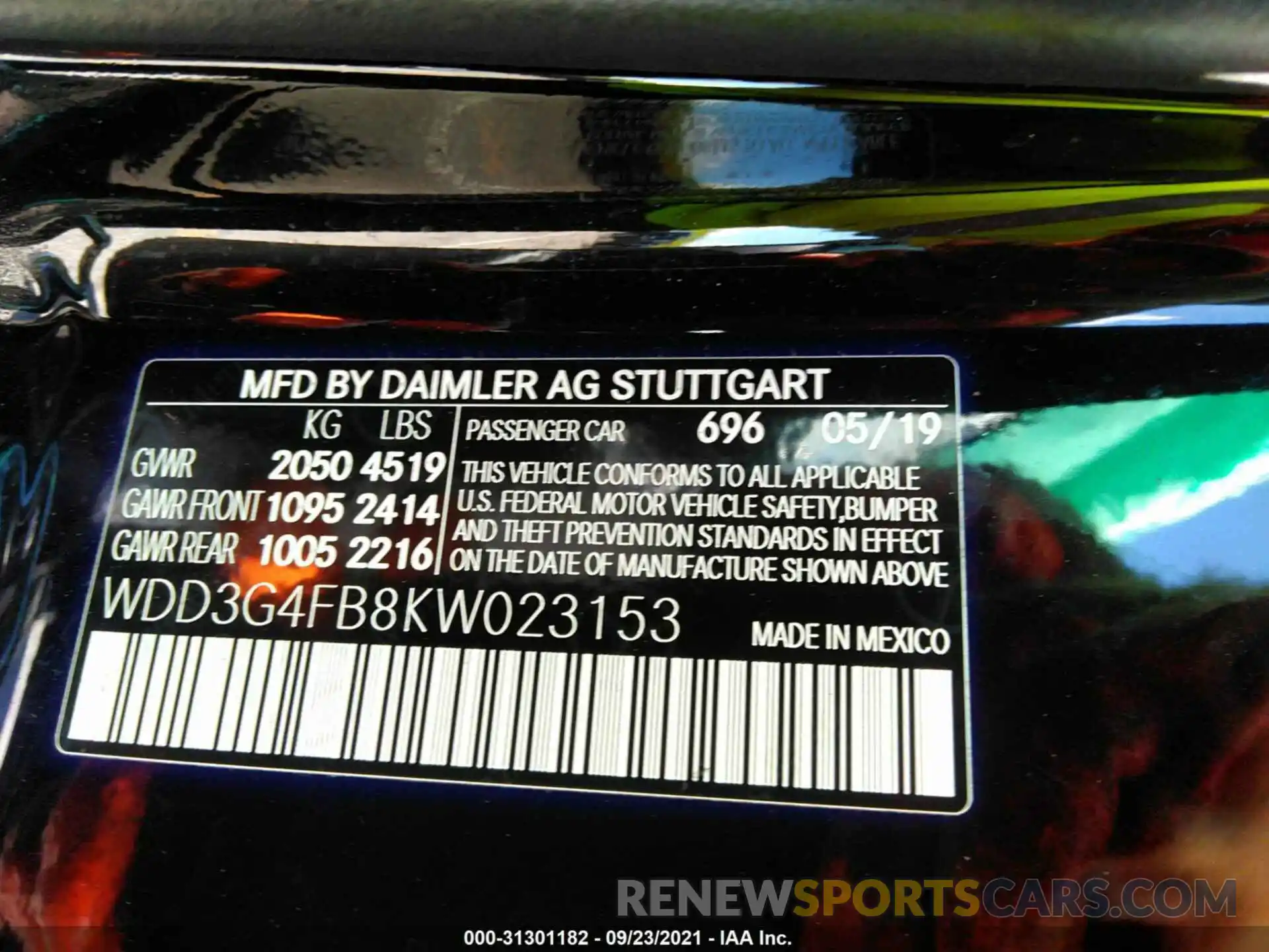 9 Photograph of a damaged car WDD3G4FB8KW023153 MERCEDES-BENZ A-CLASS 2019