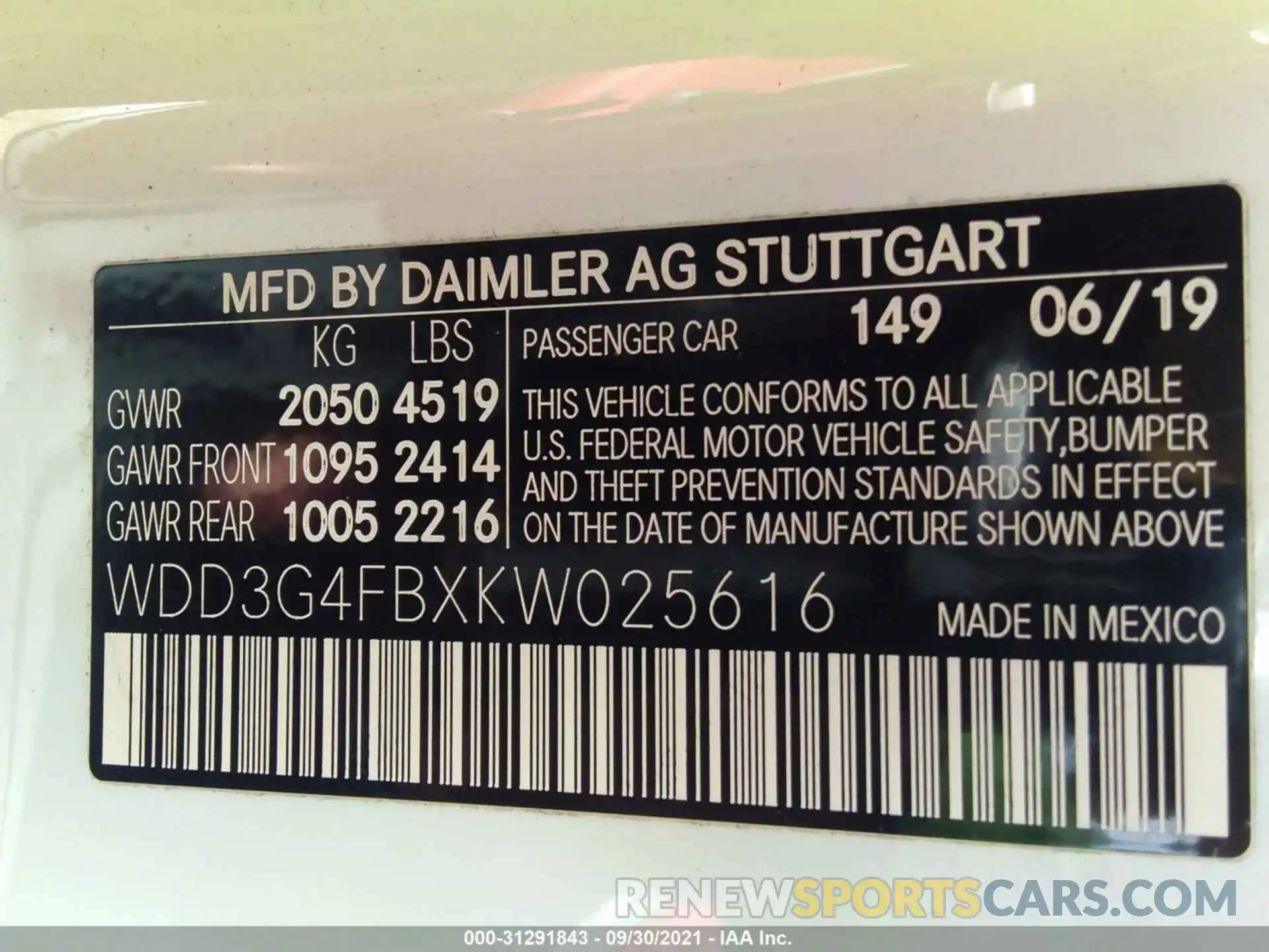 9 Photograph of a damaged car WDD3G4FBXKW025616 MERCEDES-BENZ A-CLASS 2019