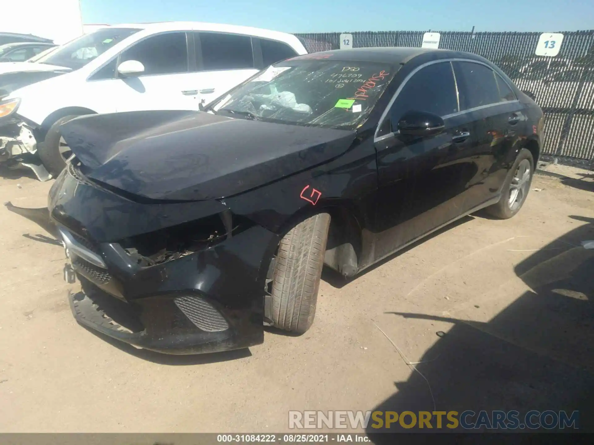 2 Photograph of a damaged car W1K3G4EB7LJ198364 MERCEDES-BENZ A-CLASS 2020