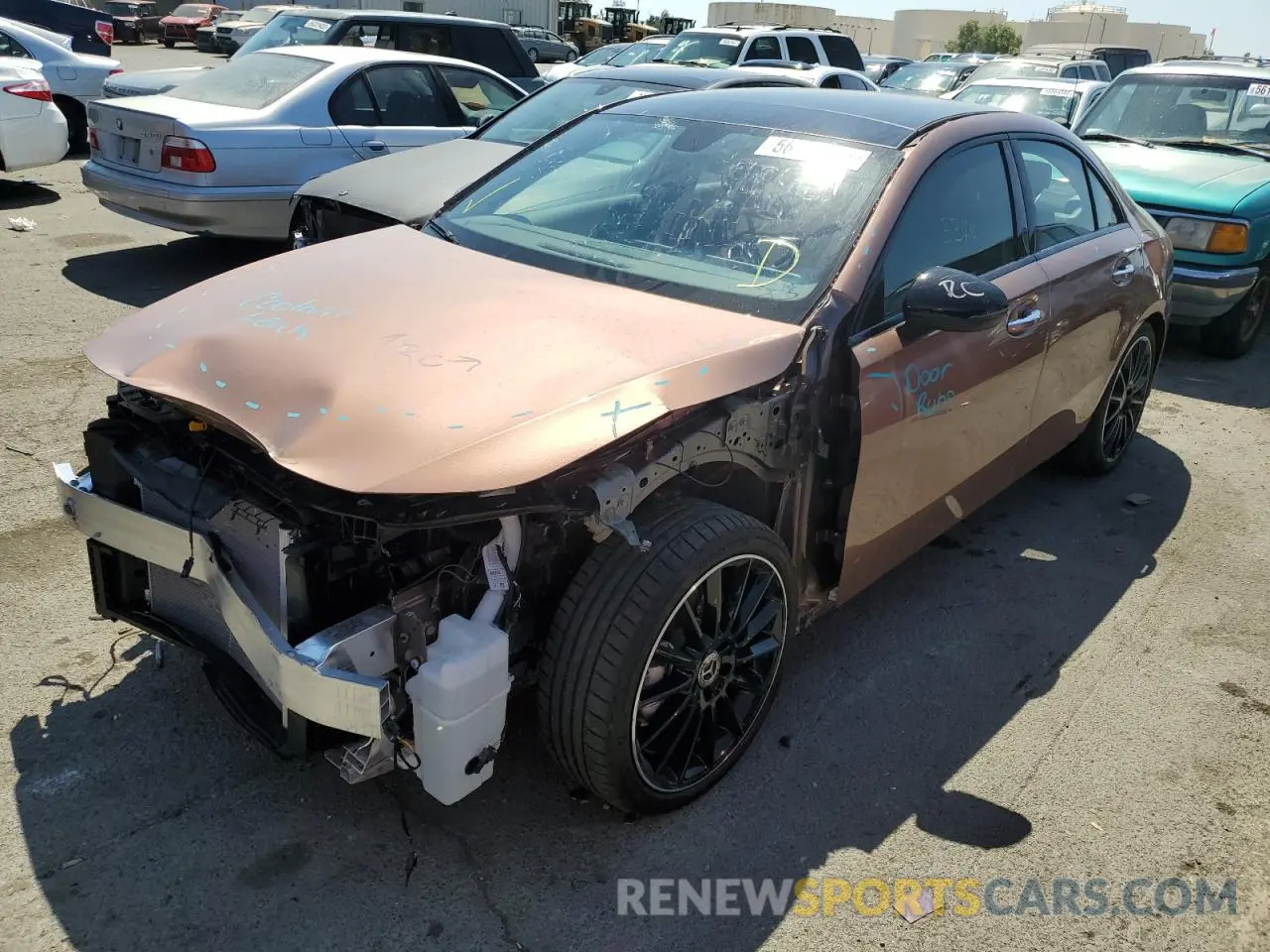 2 Photograph of a damaged car W1K3G4EB5MJ312458 MERCEDES-BENZ A-CLASS 2021