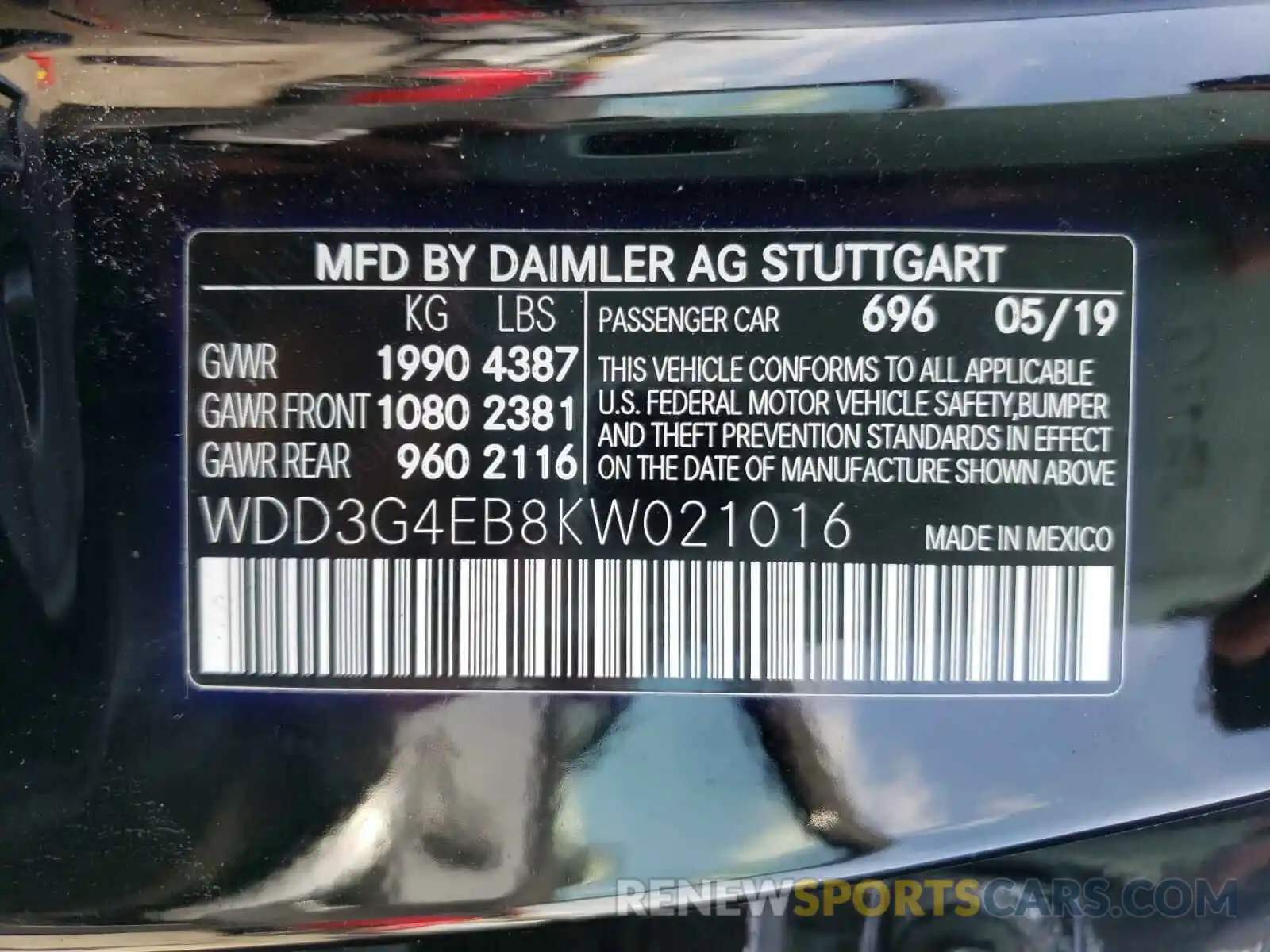 10 Photograph of a damaged car WDD3G4EB8KW021016 MERCEDES-BENZ ALL OTHER 2019