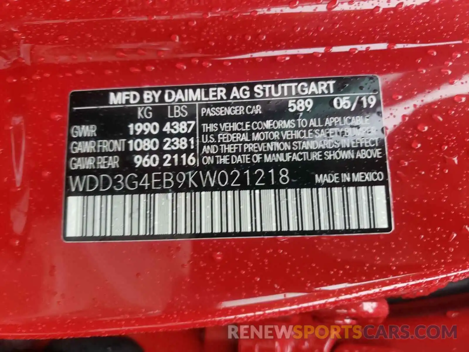 10 Photograph of a damaged car WDD3G4EB9KW021218 MERCEDES-BENZ ALL OTHER 2019