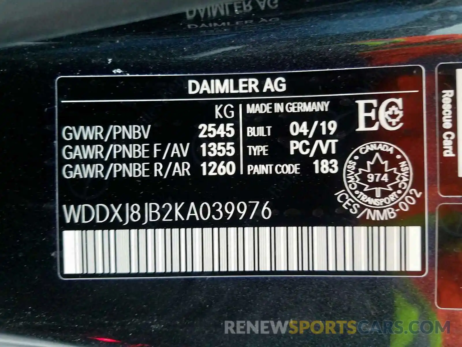 10 Photograph of a damaged car WDDXJ8JB2KA039976 MERCEDES-BENZ AMG 2019