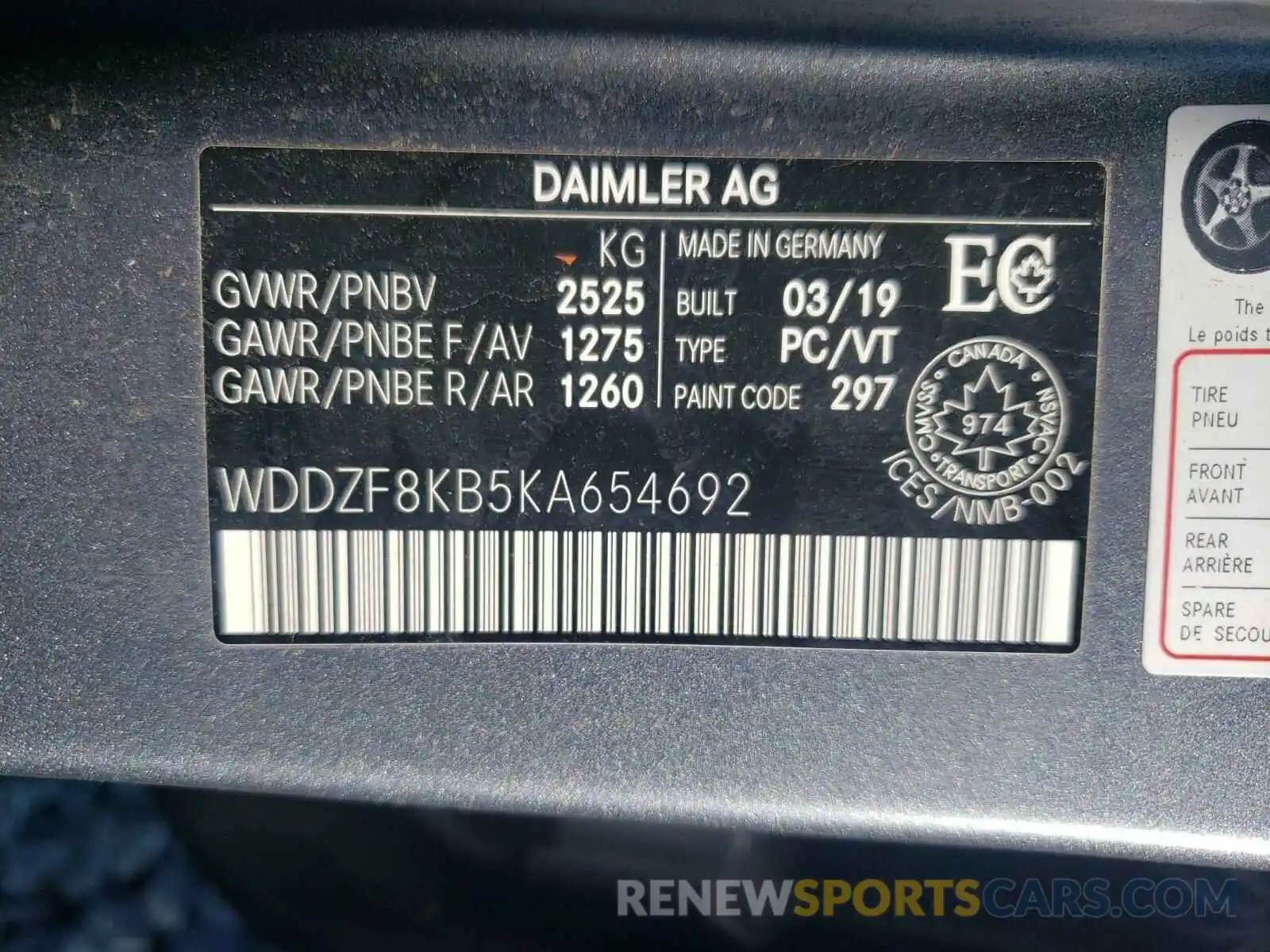 10 Photograph of a damaged car WDDZF8KB5KA654692 MERCEDES-BENZ AMG 2019