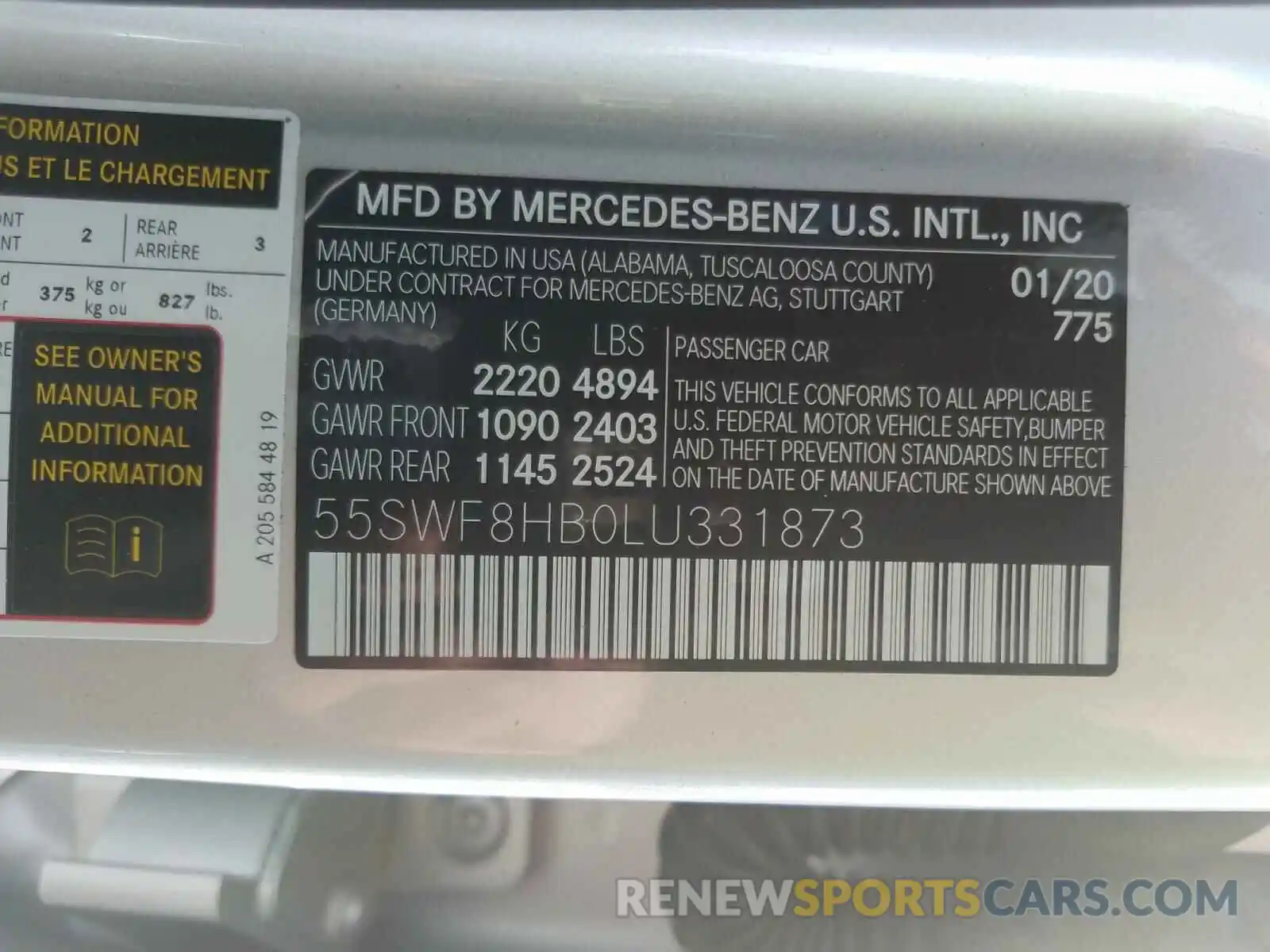 10 Photograph of a damaged car 55SWF8HB0LU331873 MERCEDES-BENZ AMG 2020