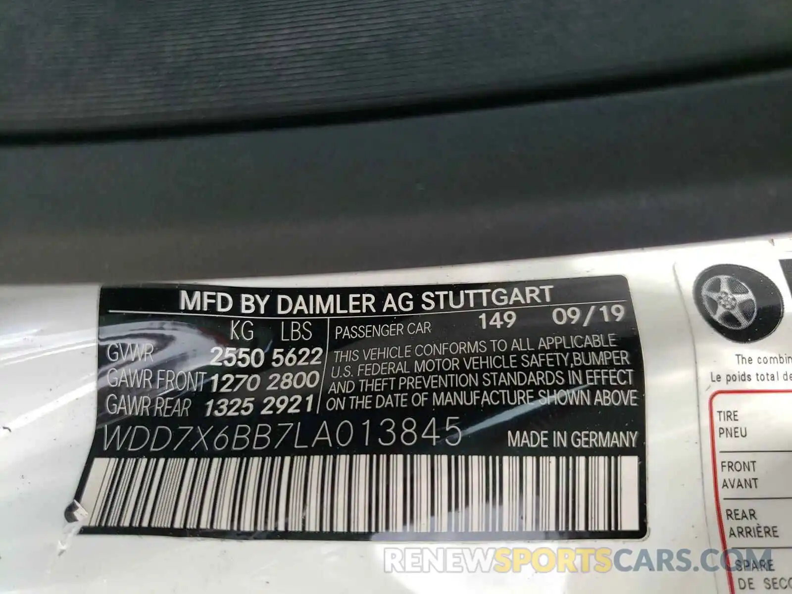10 Photograph of a damaged car WDD7X6BB7LA013845 MERCEDES-BENZ AMG 2020