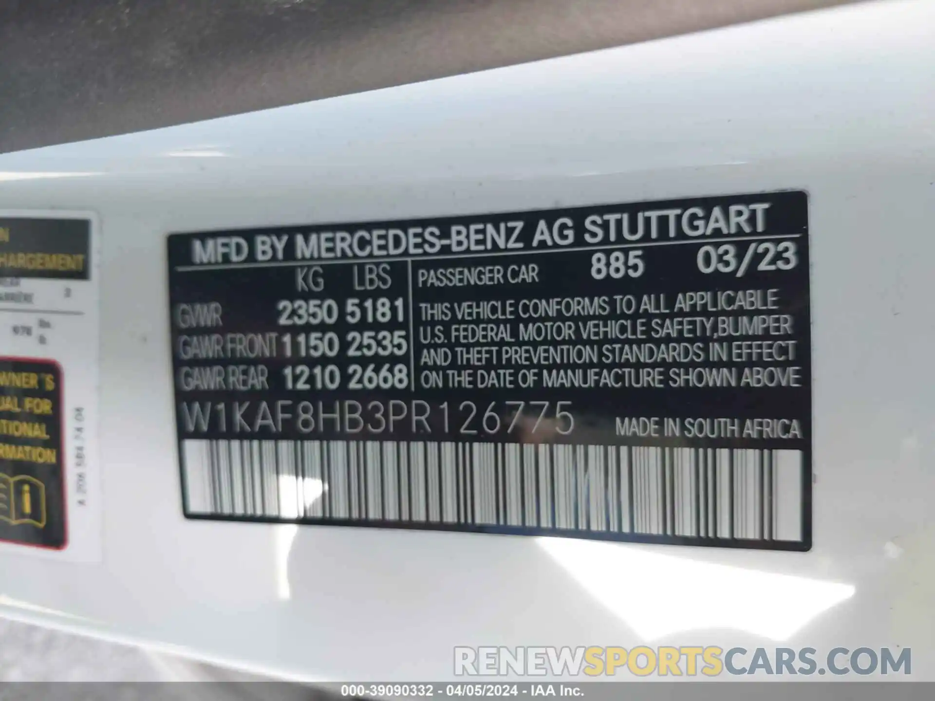 9 Photograph of a damaged car W1KAF8HB3PR126775 MERCEDES-BENZ AMG C 43 2023