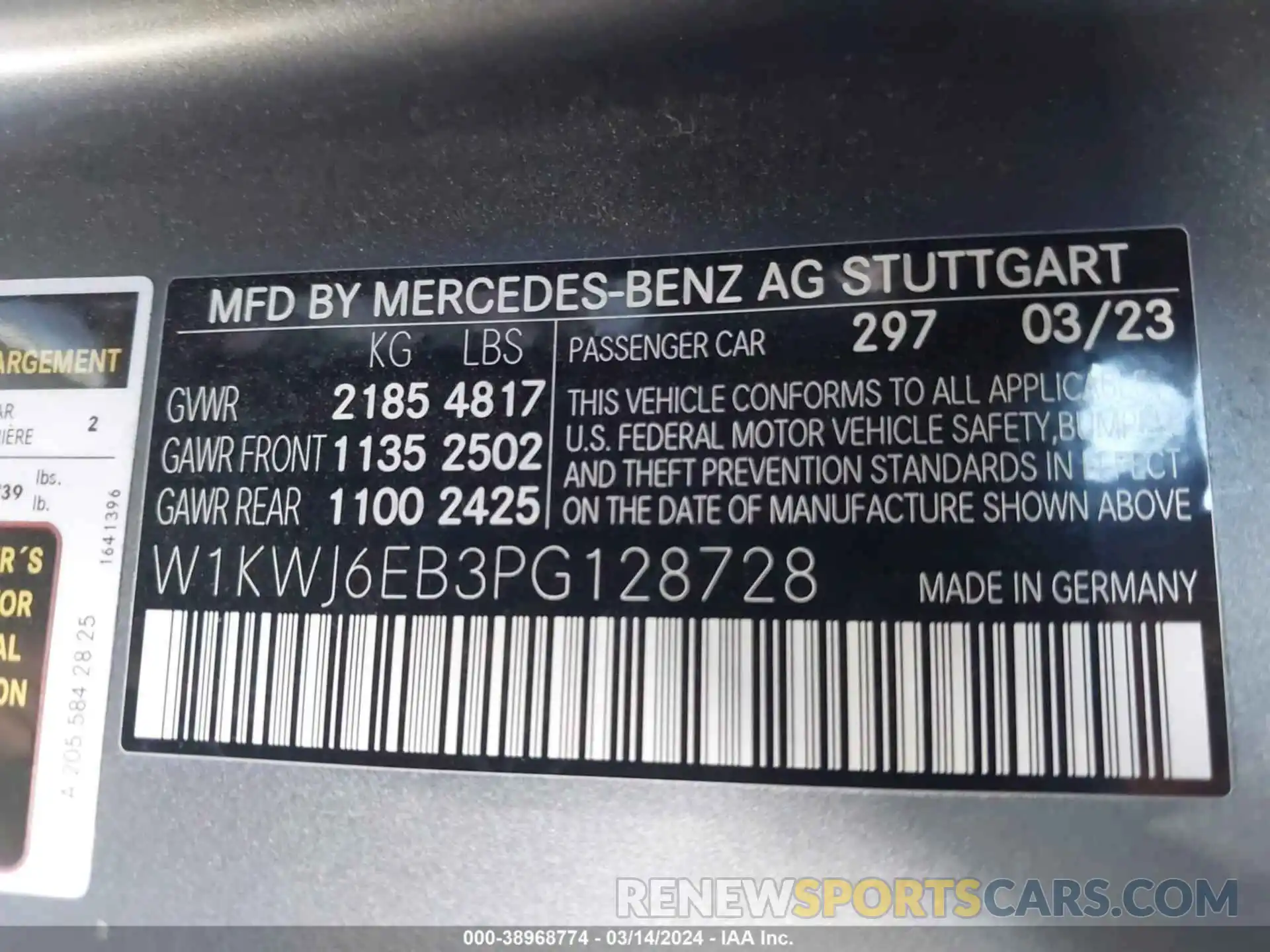 9 Фотография поврежденного автомобиля W1KWJ6EB3PG128728 MERCEDES-BENZ AMG C 43 2023