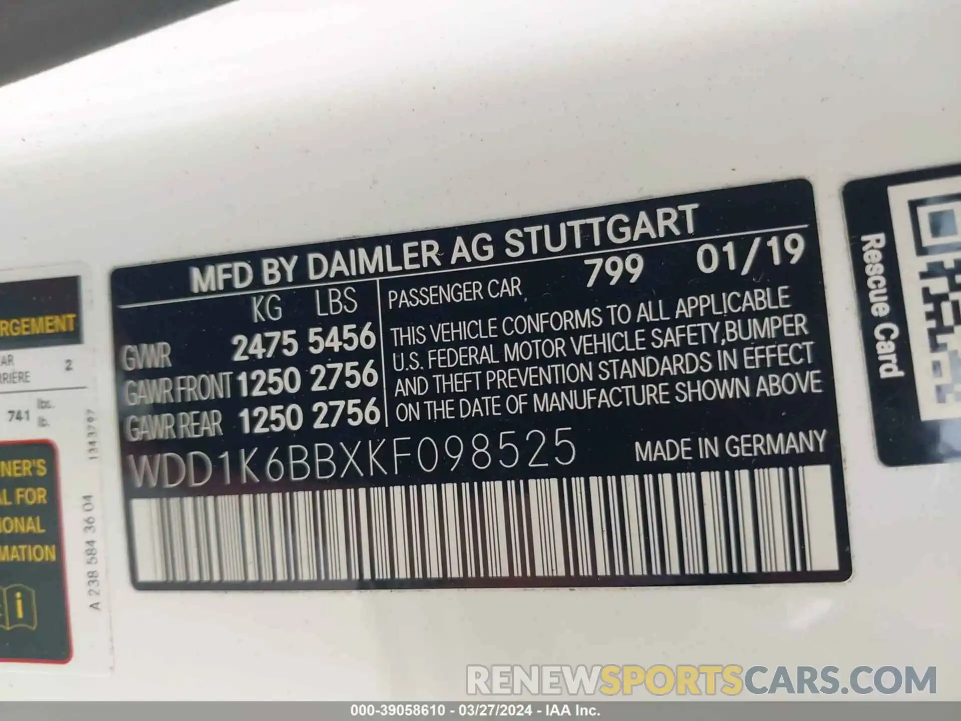 9 Photograph of a damaged car WDD1K6BBXKF098525 MERCEDES-BENZ AMG E 53 2019