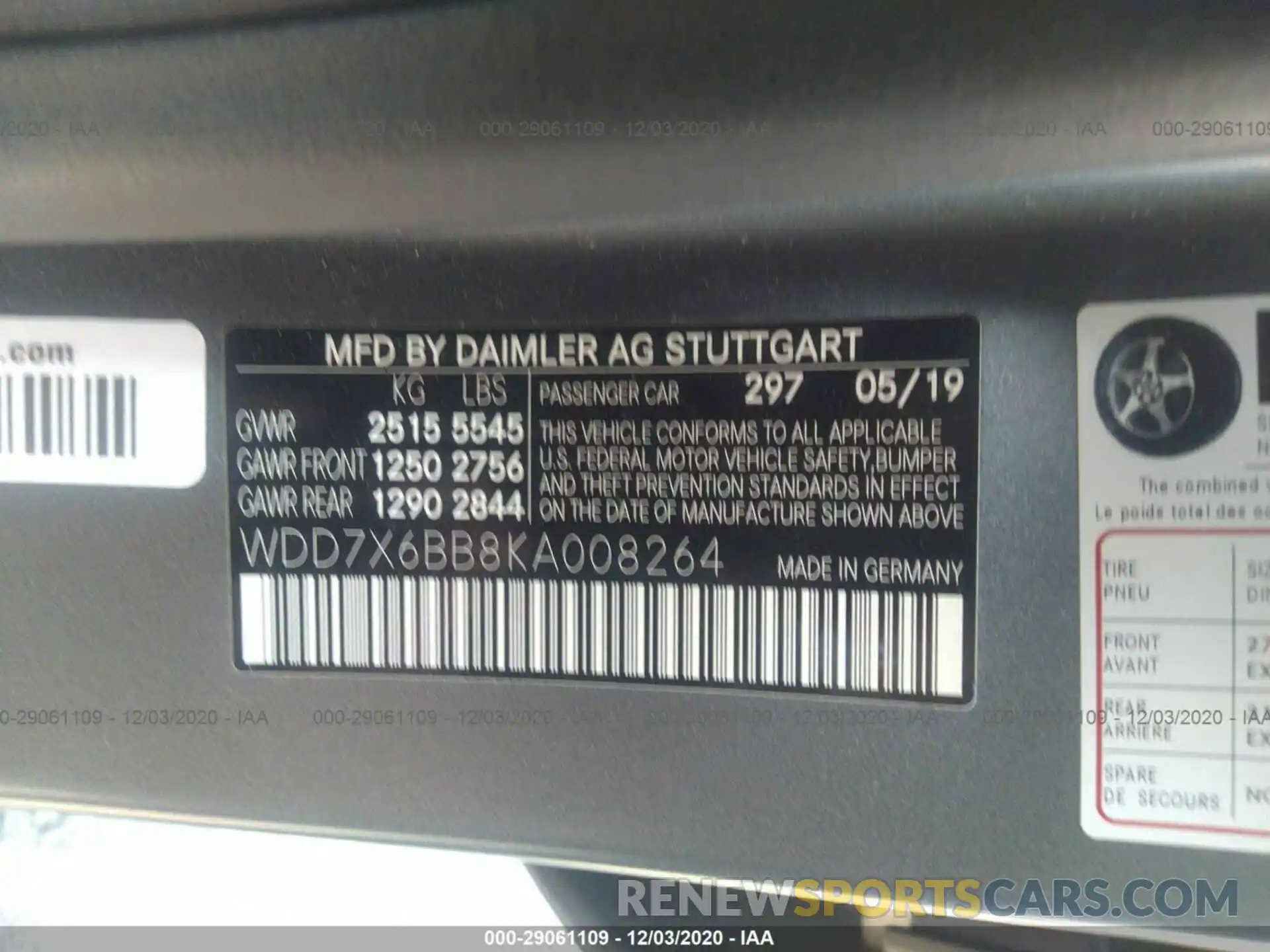 9 Photograph of a damaged car WDD7X6BB8KA008264 MERCEDES-BENZ AMG GT 2019