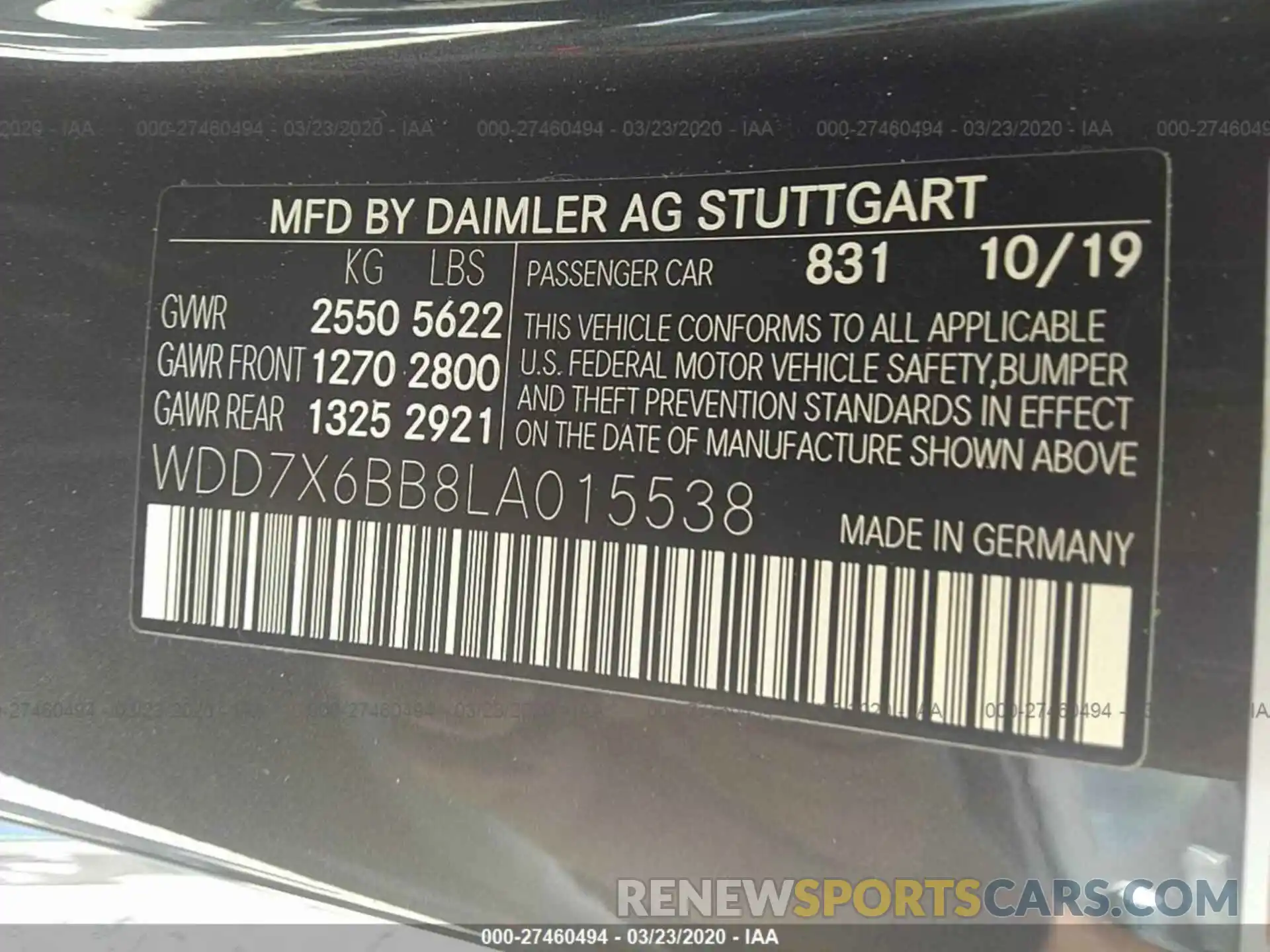9 Photograph of a damaged car WDD7X6BB8LA015538 MERCEDES-BENZ AMG GT 2020