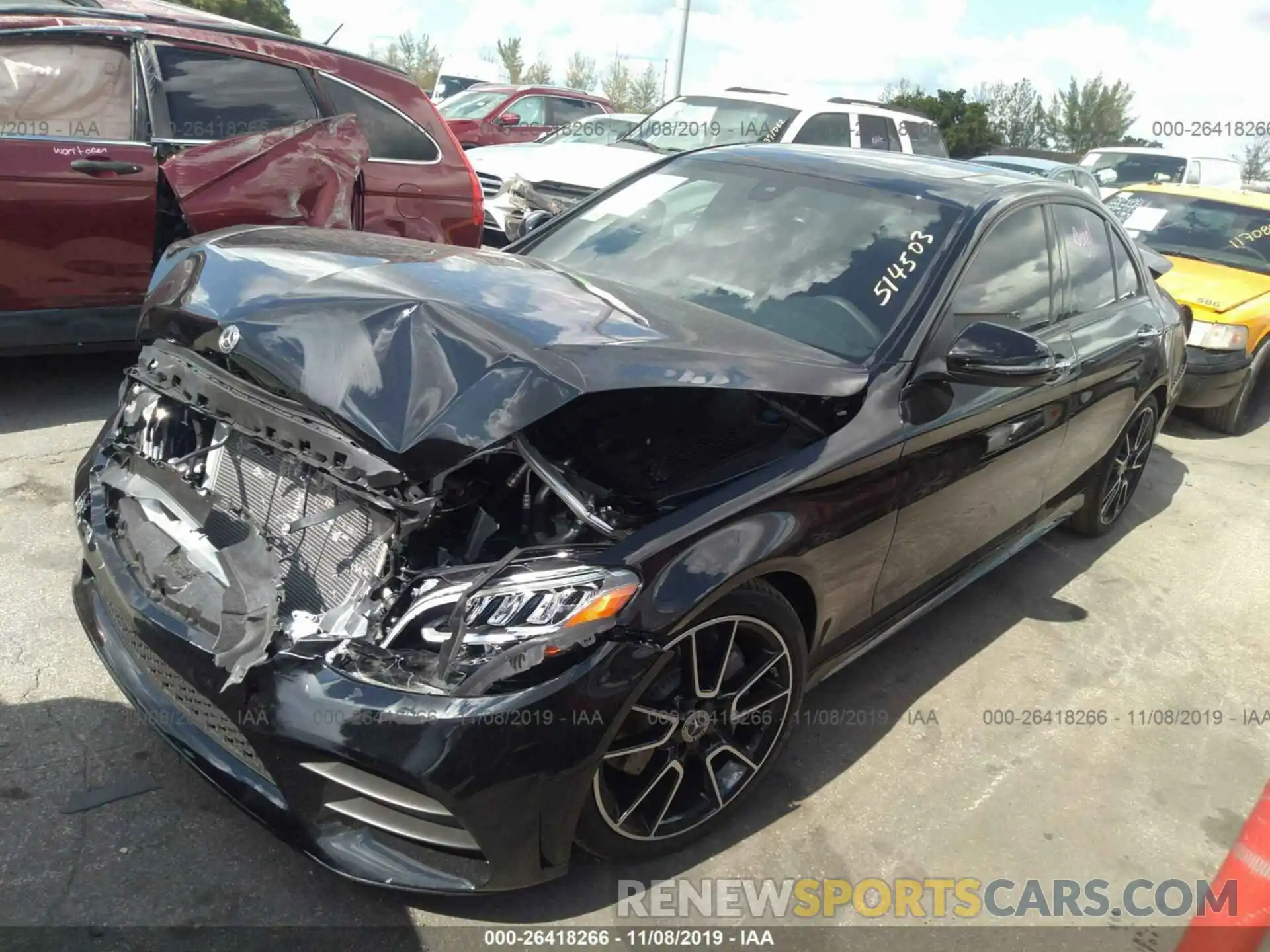 2 Photograph of a damaged car WDDWF8DB9KR514503 MERCEDES-BENZ C 2019