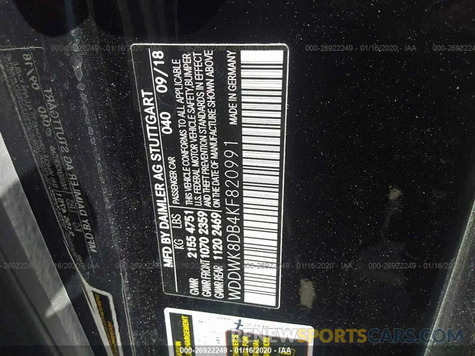 9 Photograph of a damaged car WDDWK8DB4KF820991 MERCEDES-BENZ C 2019