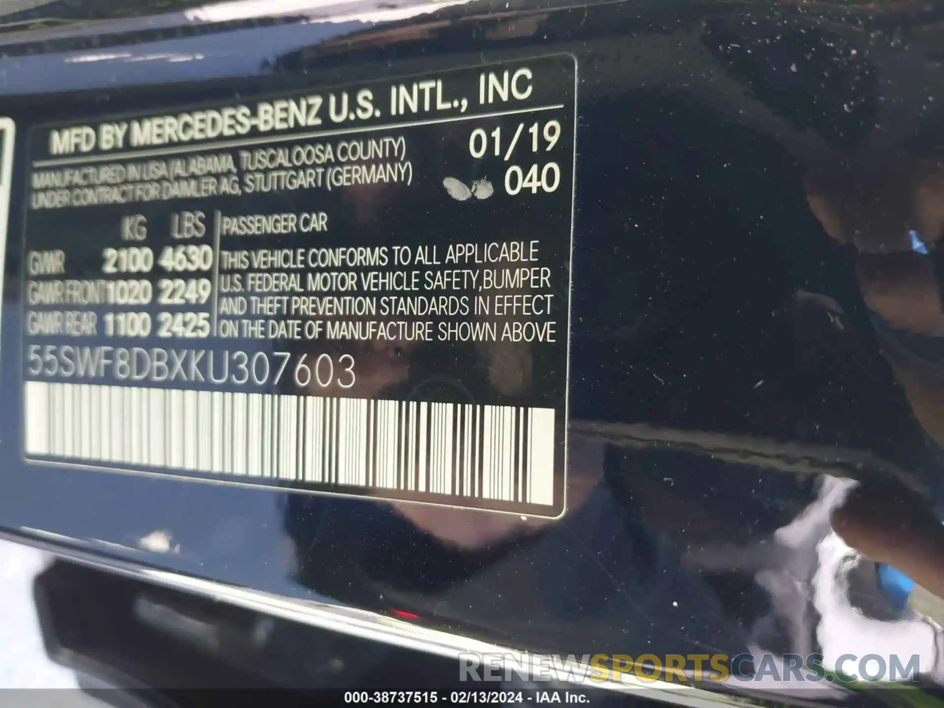 9 Photograph of a damaged car 55SWF8DBXKU307603 MERCEDES-BENZ C 300 2019