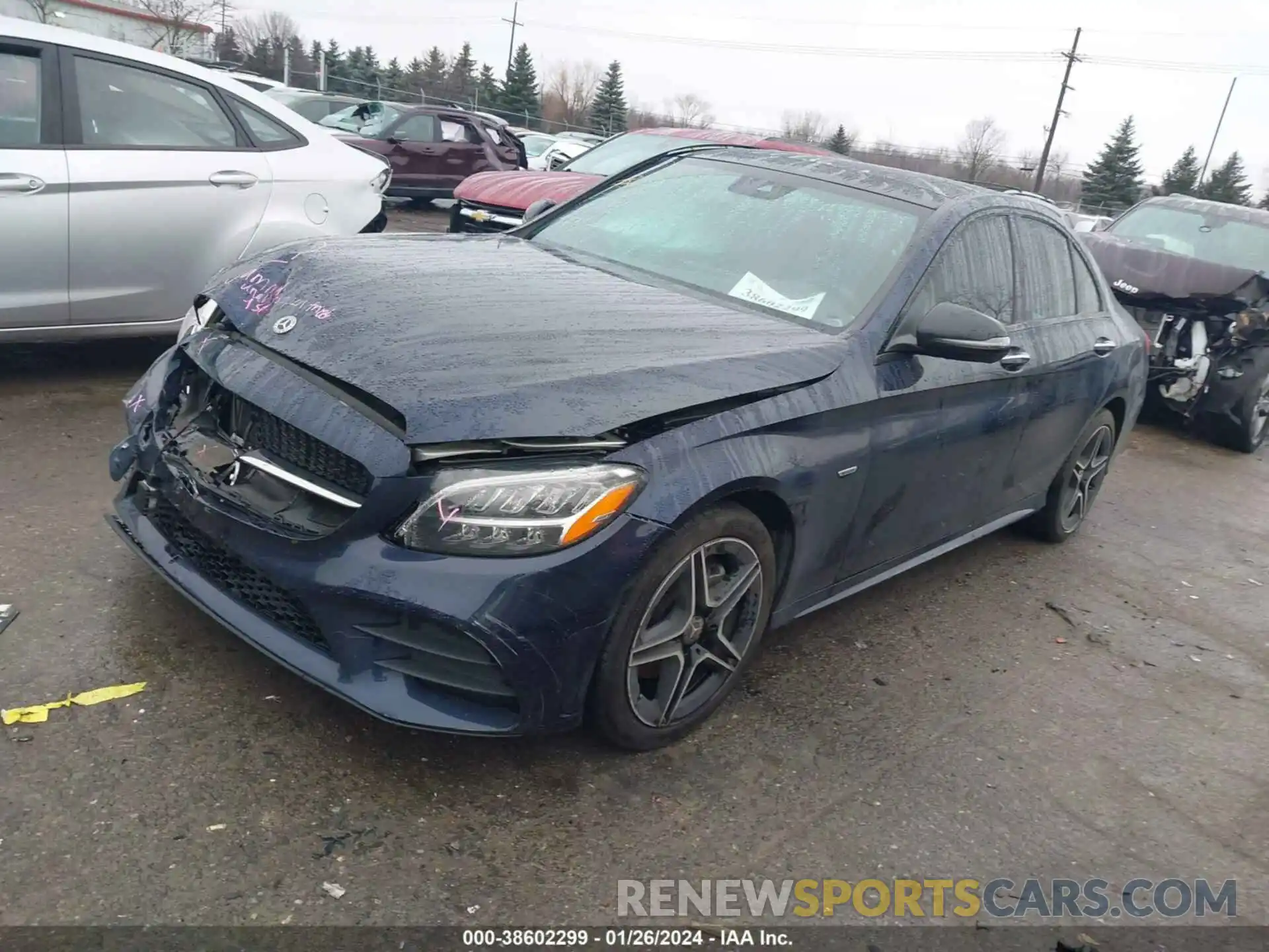 2 Photograph of a damaged car W1KWF8EB6MR647124 MERCEDES-BENZ C 300 2021