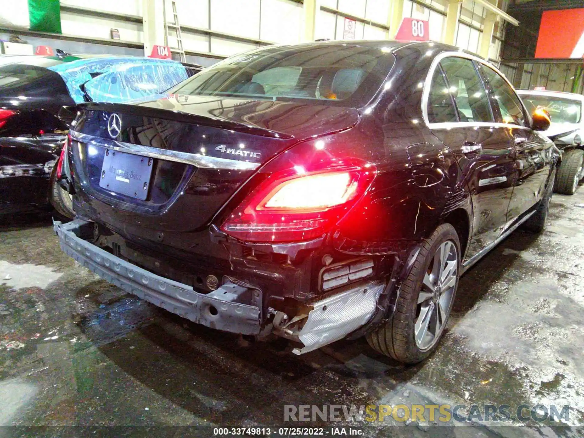 4 Фотография поврежденного автомобиля 00SWF8EBXKU319913 MERCEDES-BENZ C-CLASS 2019