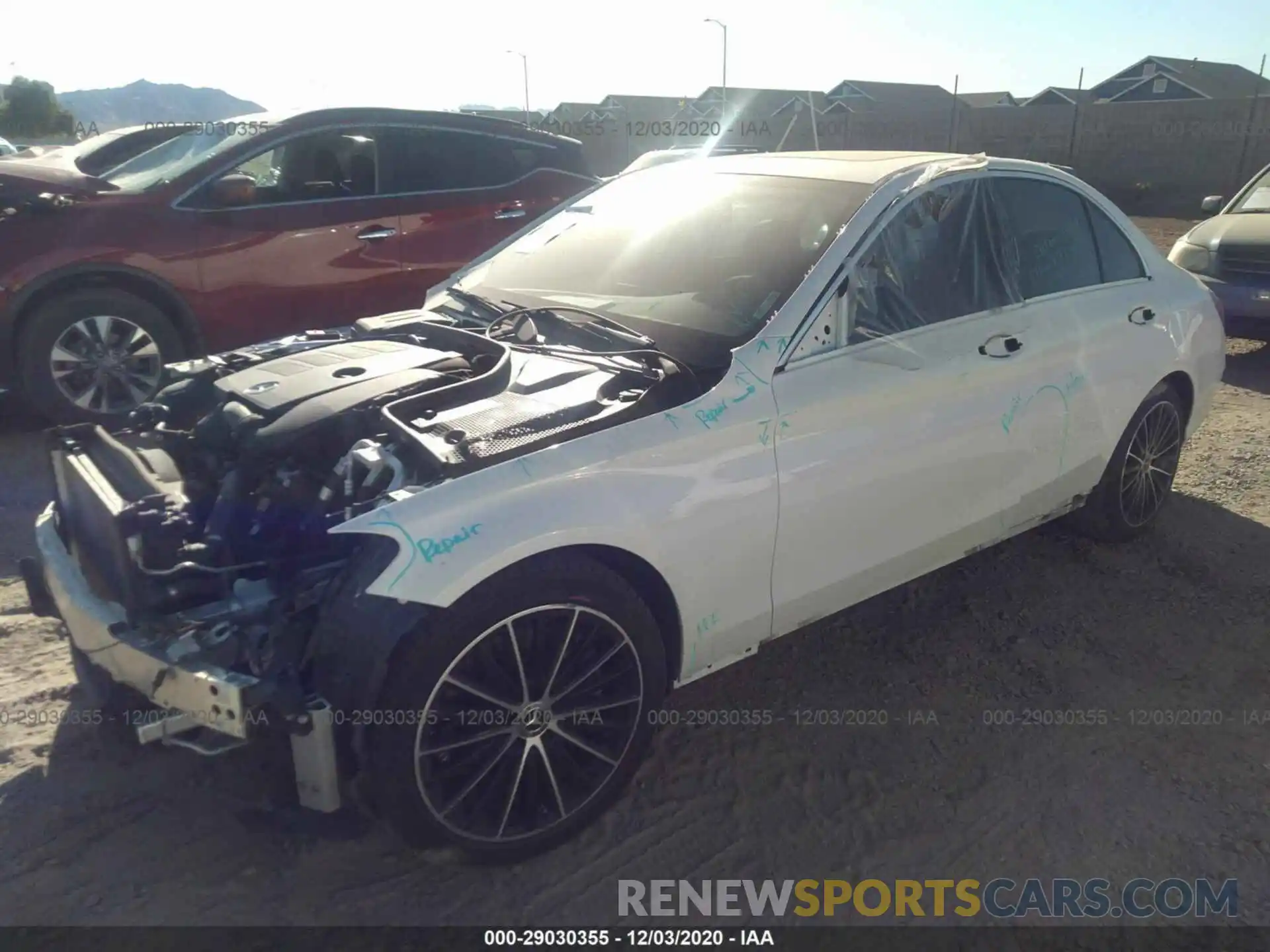 2 Photograph of a damaged car 55SWF8DB2KU288349 MERCEDES-BENZ C-CLASS 2019