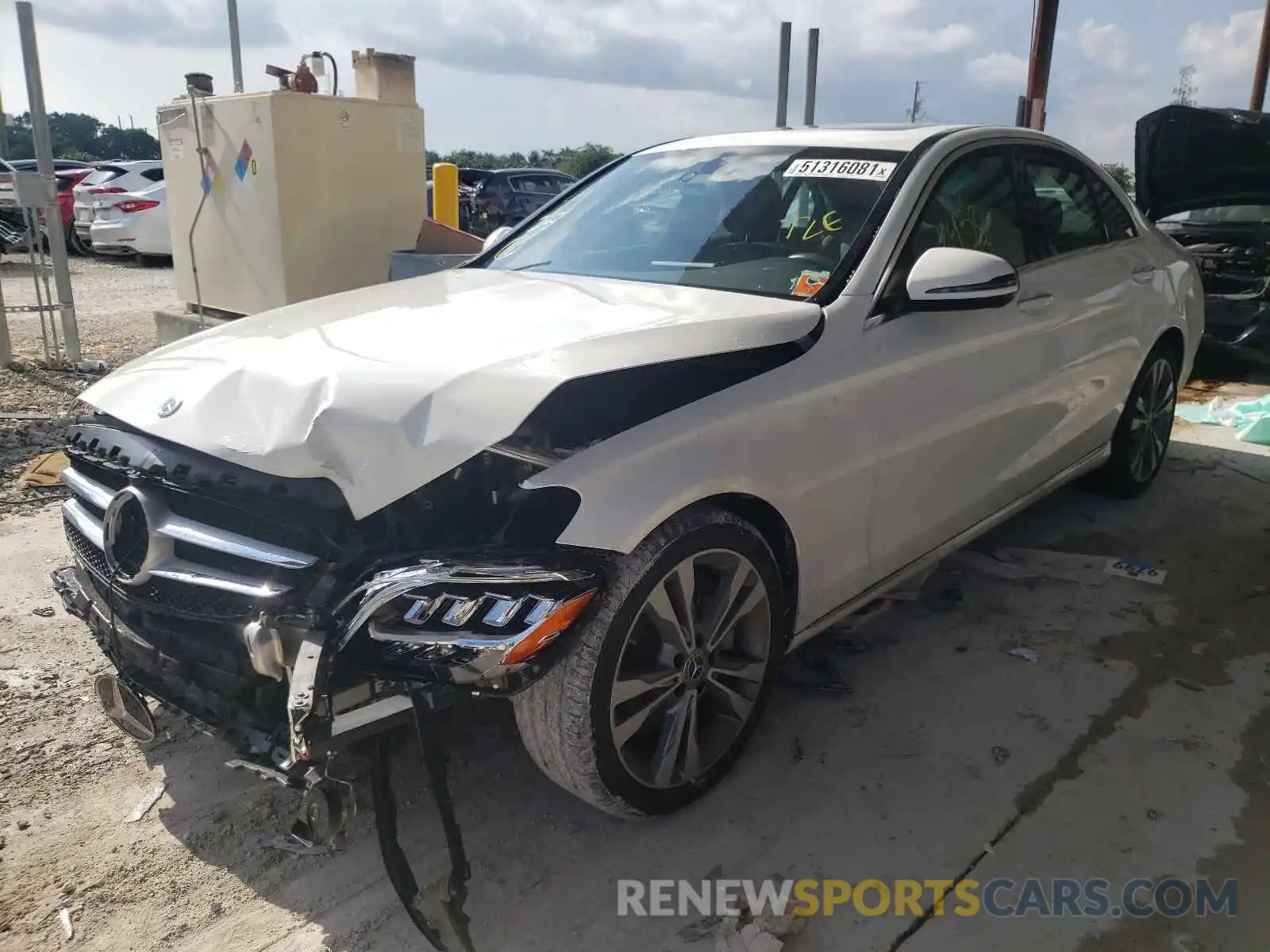 2 Photograph of a damaged car 55SWF8DB3KU289218 MERCEDES-BENZ C-CLASS 2019