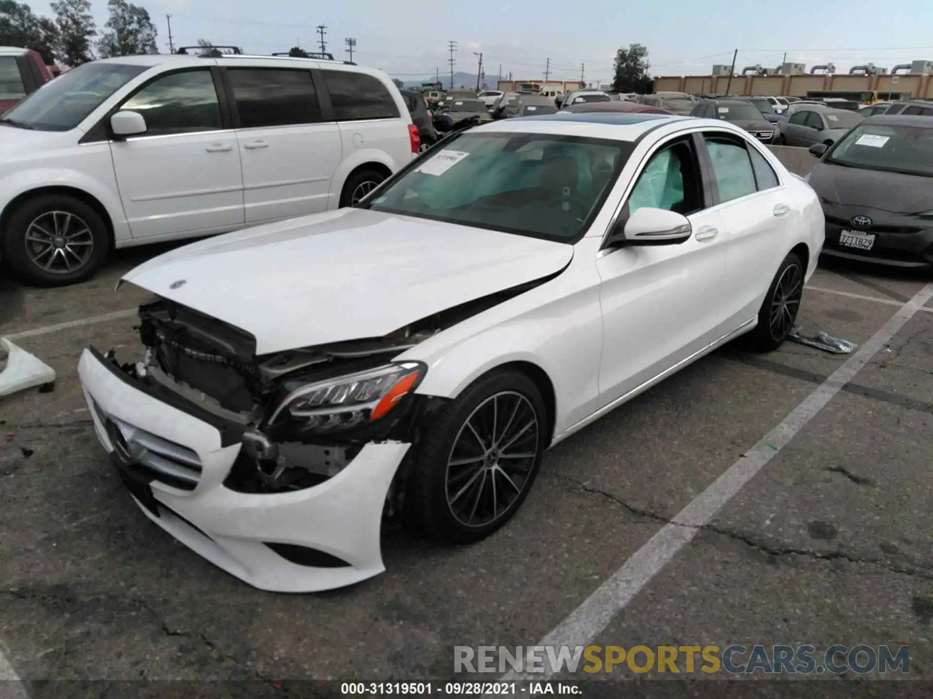 2 Photograph of a damaged car 55SWF8DB6KU308537 MERCEDES-BENZ C-CLASS 2019