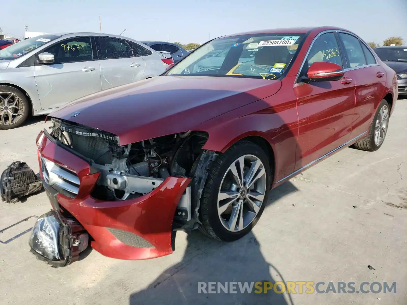 2 Photograph of a damaged car 55SWF8DB6KU312376 MERCEDES-BENZ C CLASS 2019