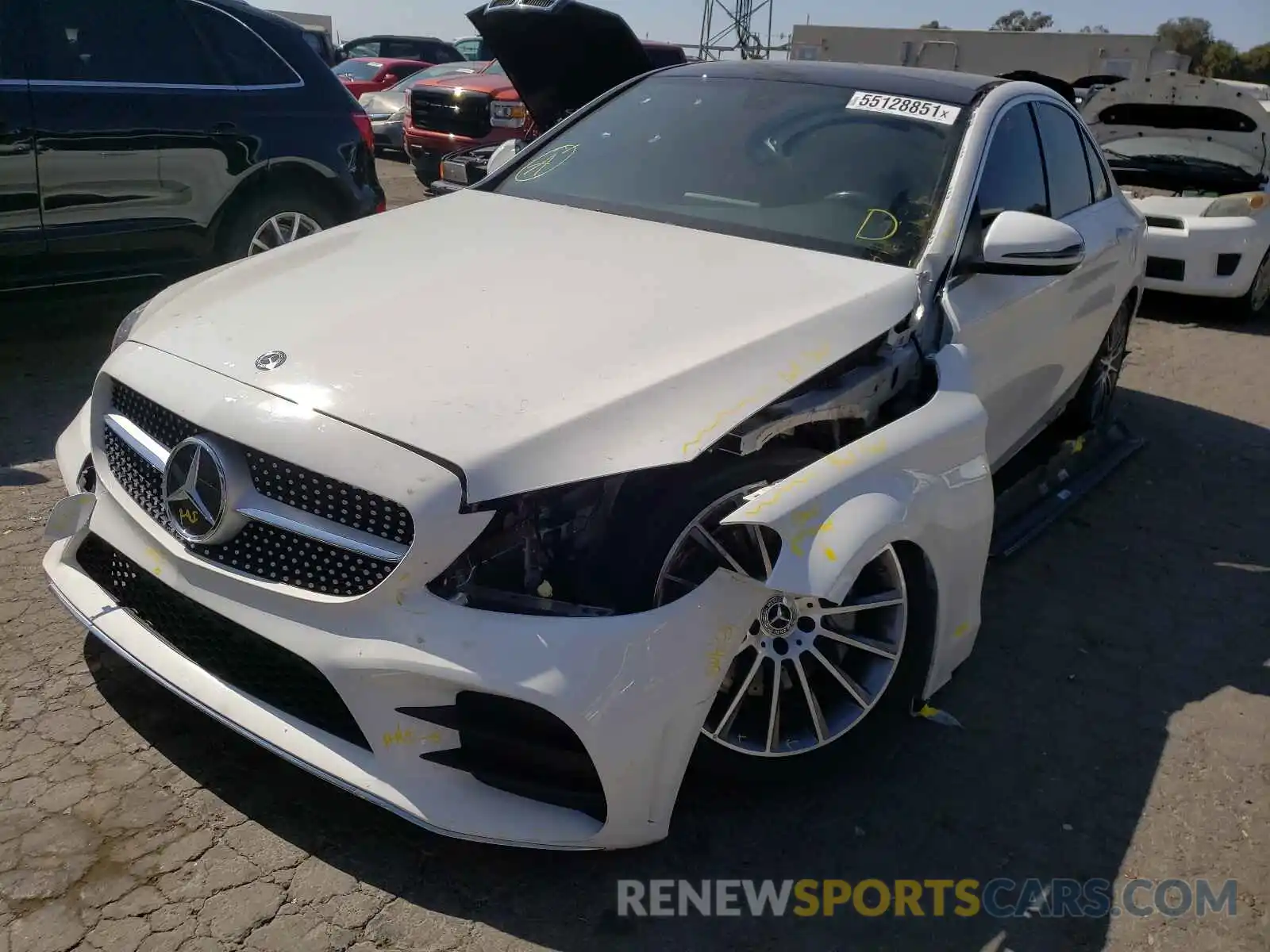 2 Photograph of a damaged car 55SWF8DB7KU307168 MERCEDES-BENZ C-CLASS 2019