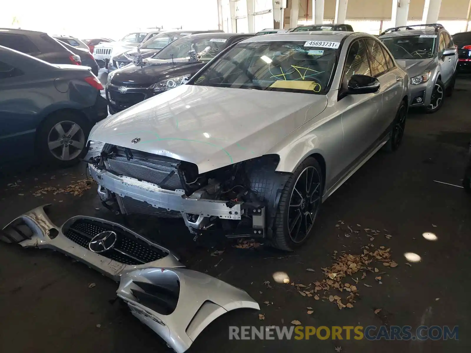 2 Photograph of a damaged car 55SWF8DB7KU317098 MERCEDES-BENZ C-CLASS 2019