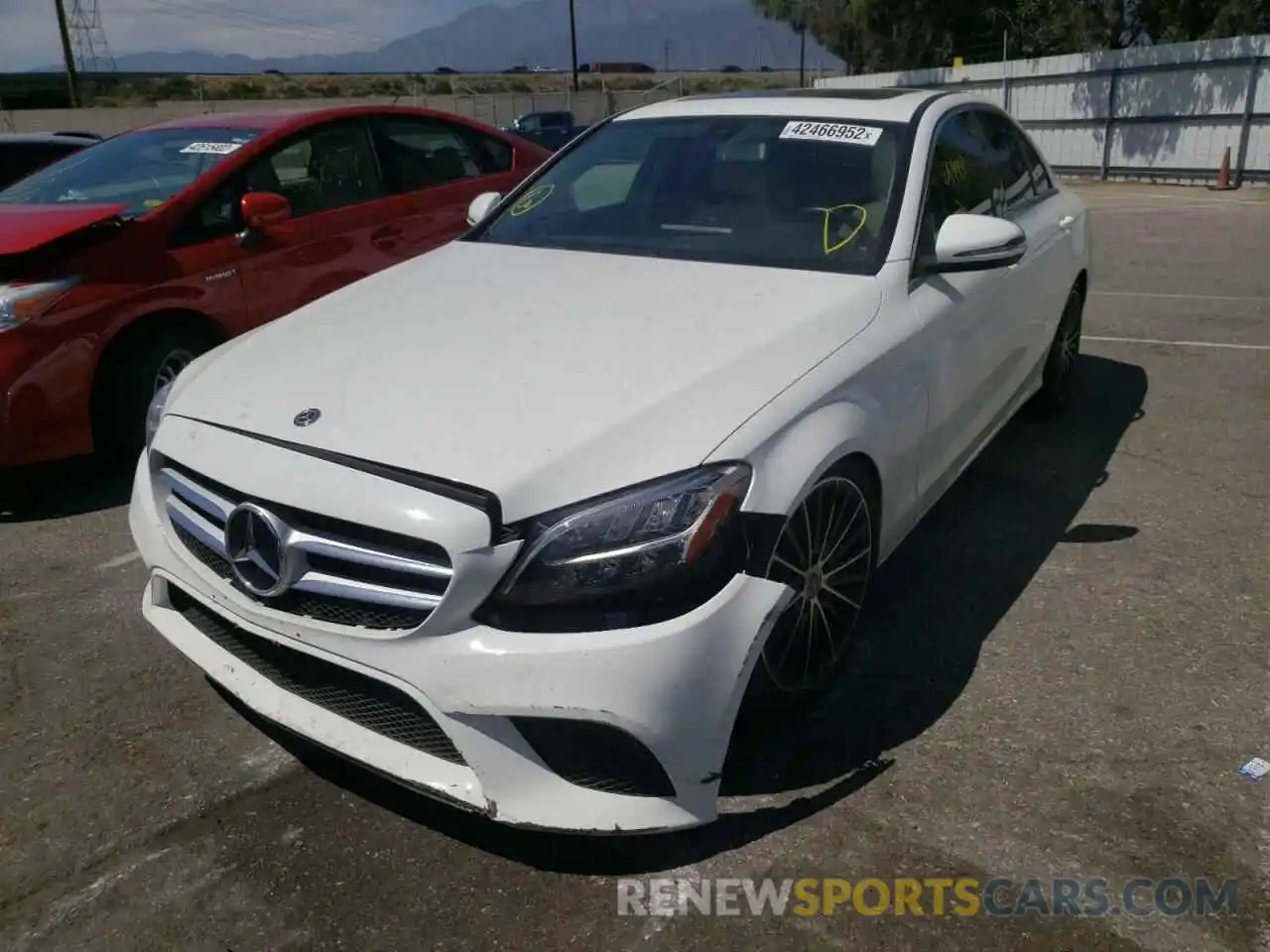 2 Photograph of a damaged car 55SWF8DB8KU287044 MERCEDES-BENZ C-CLASS 2019