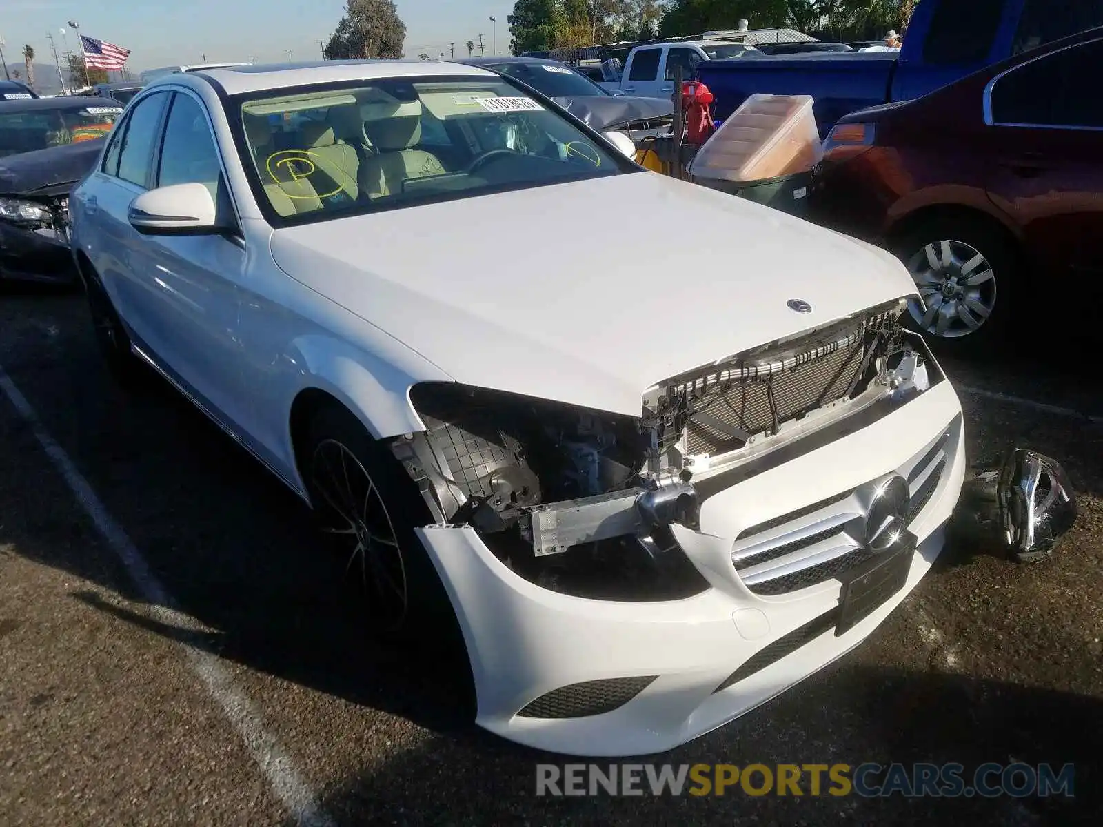 1 Photograph of a damaged car 55SWF8DB8KU294270 MERCEDES-BENZ C CLASS 2019