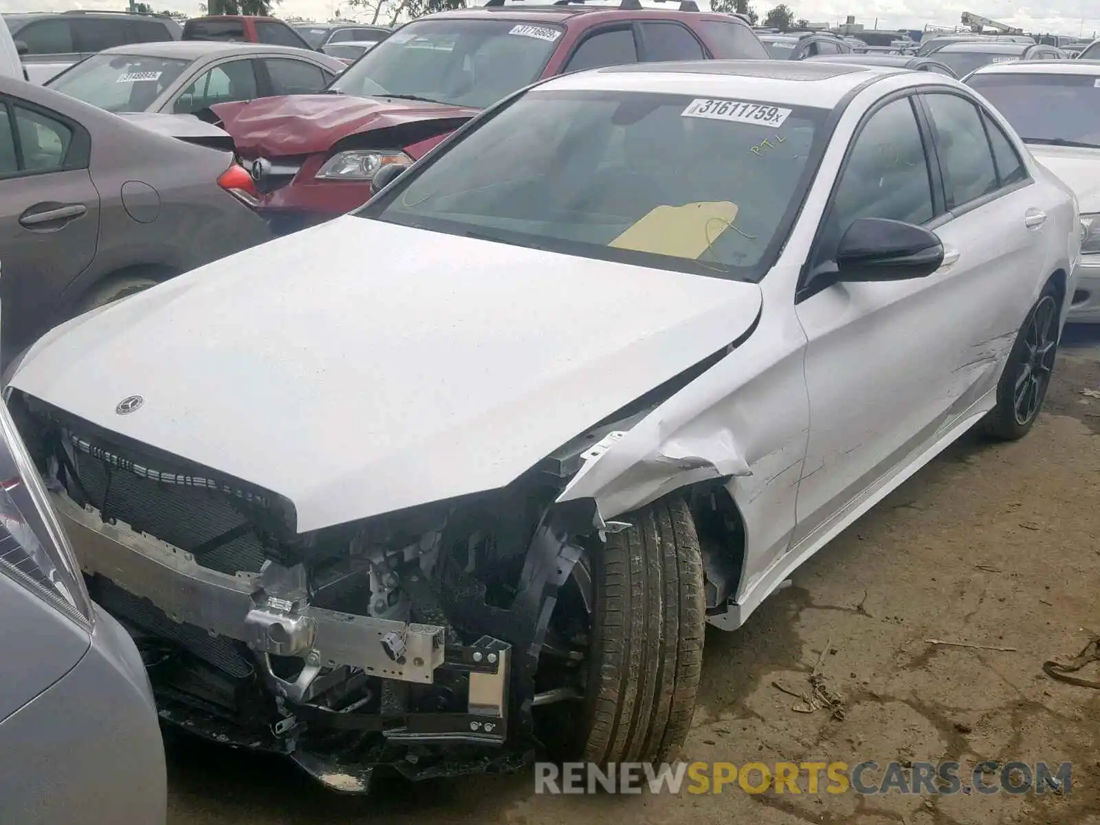 2 Photograph of a damaged car 55SWF8DB8KU300679 MERCEDES-BENZ C CLASS 2019