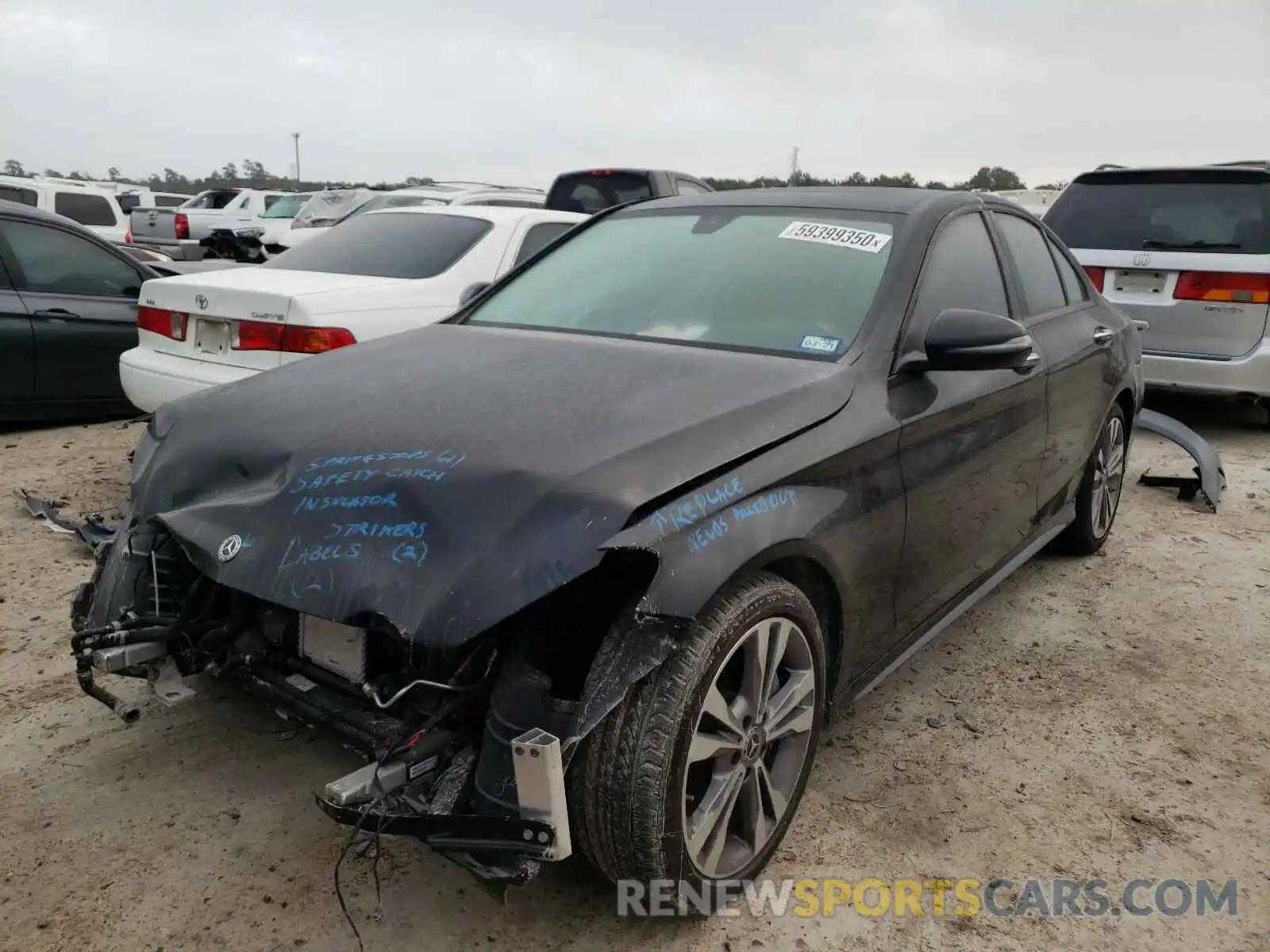 2 Photograph of a damaged car 55SWF8DB8KU309446 MERCEDES-BENZ C CLASS 2019