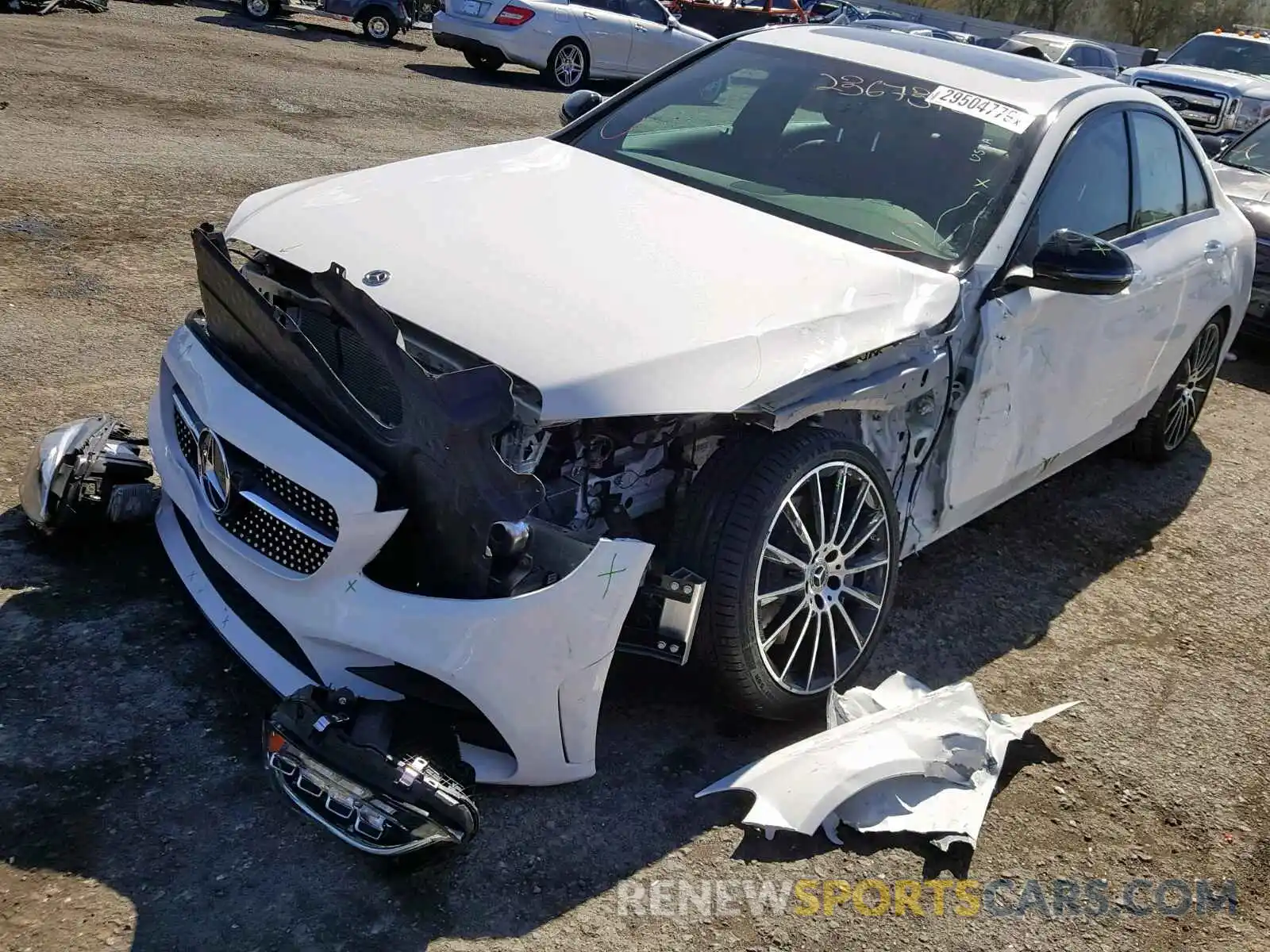 2 Photograph of a damaged car 55SWF8DB9KU293967 MERCEDES-BENZ C CLASS 2019