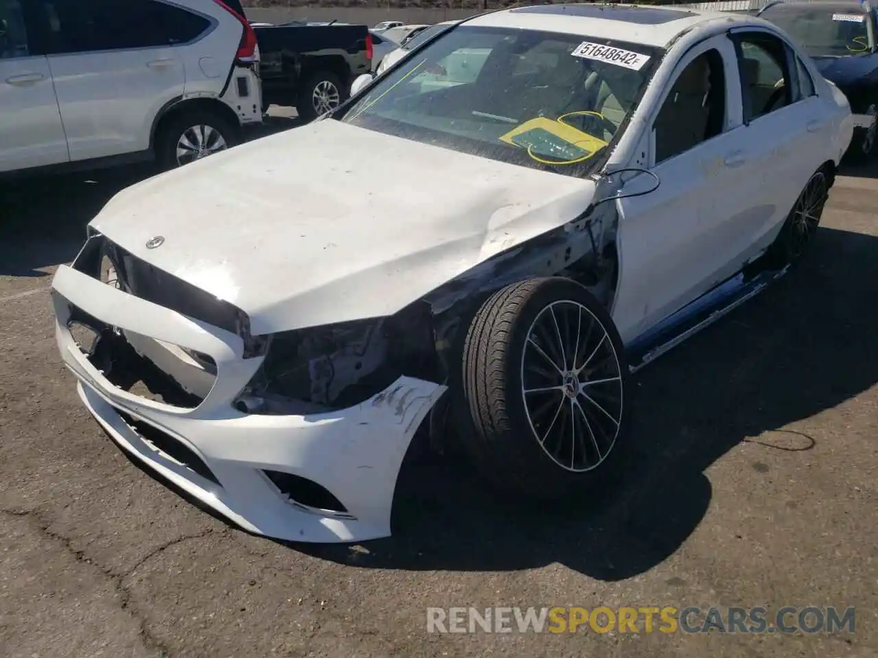 2 Photograph of a damaged car 55SWF8DBXKU304507 MERCEDES-BENZ C-CLASS 2019