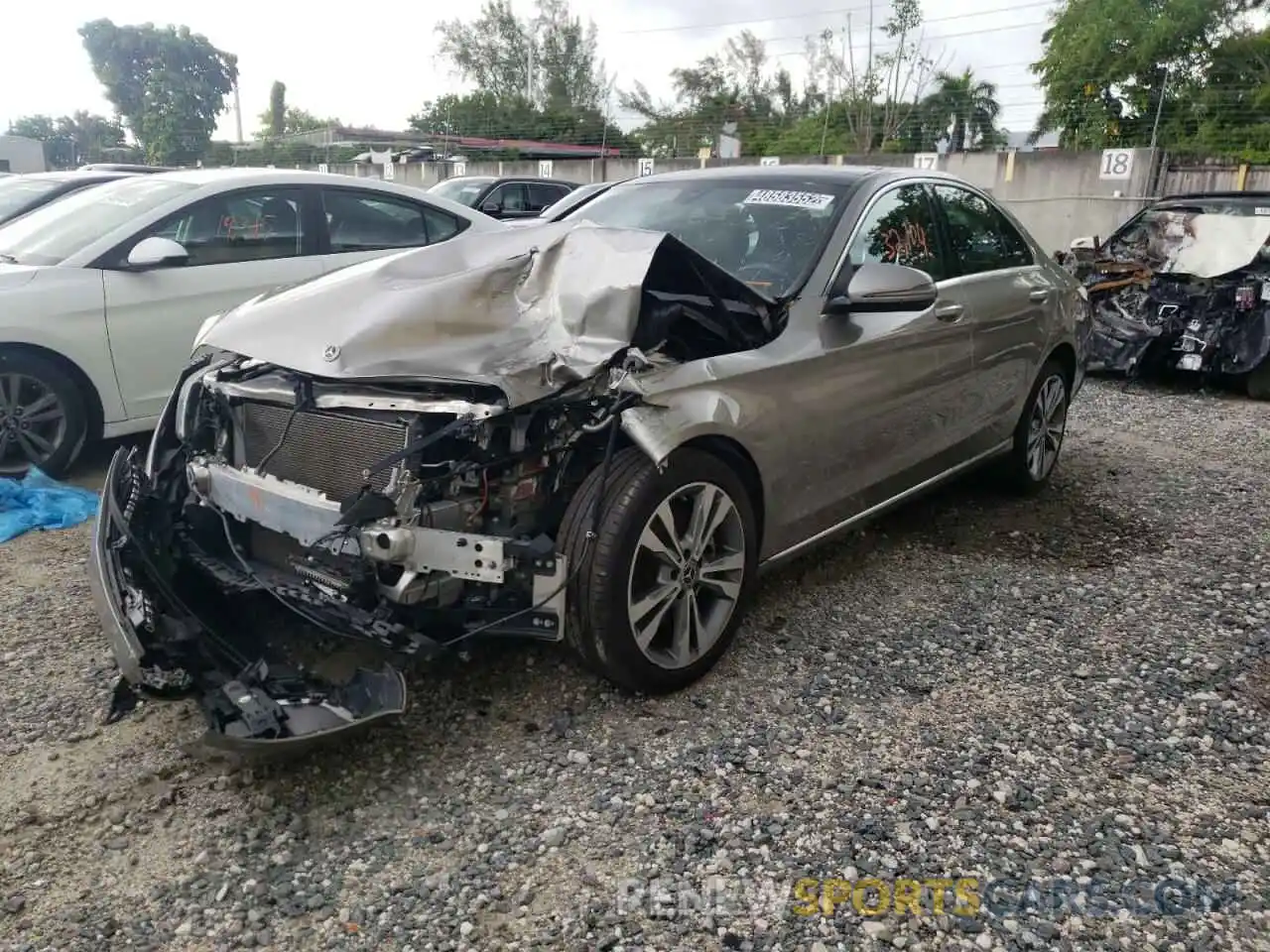 2 Photograph of a damaged car 55SWF8EB0KU297467 MERCEDES-BENZ C-CLASS 2019