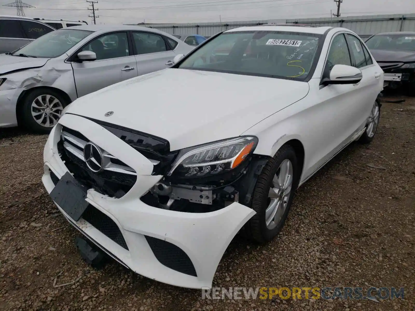 2 Photograph of a damaged car 55SWF8EB0KU315806 MERCEDES-BENZ C CLASS 2019