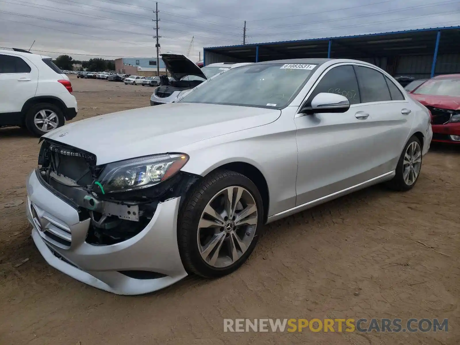 2 Photograph of a damaged car 55SWF8EB3KU293171 MERCEDES-BENZ C-CLASS 2019