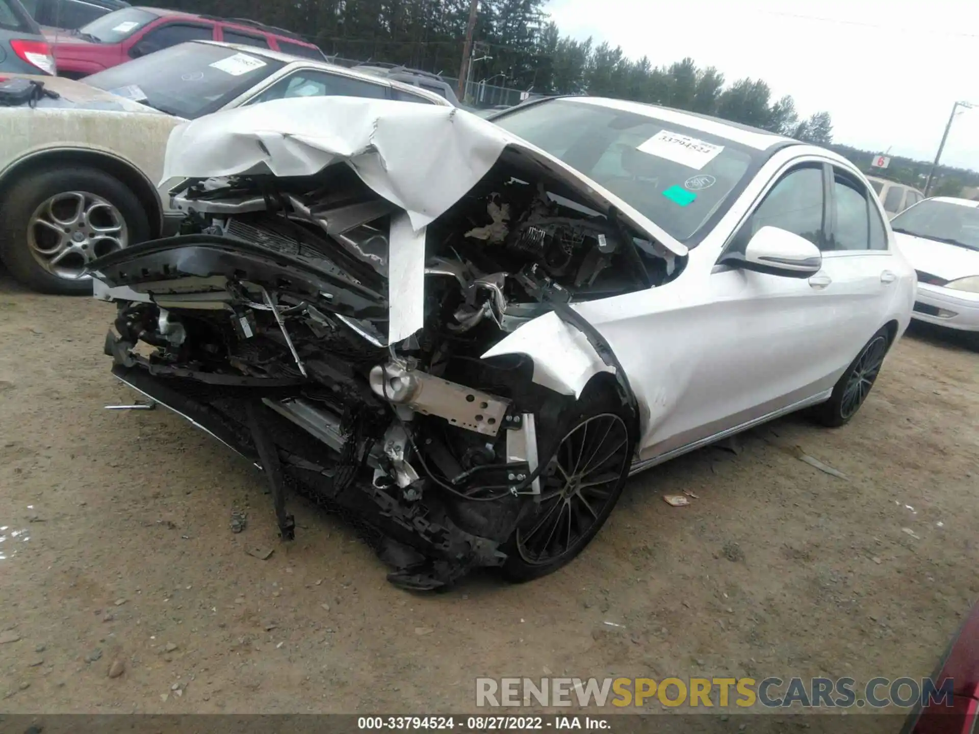 2 Photograph of a damaged car 55SWF8EB3KU319719 MERCEDES-BENZ C-CLASS 2019