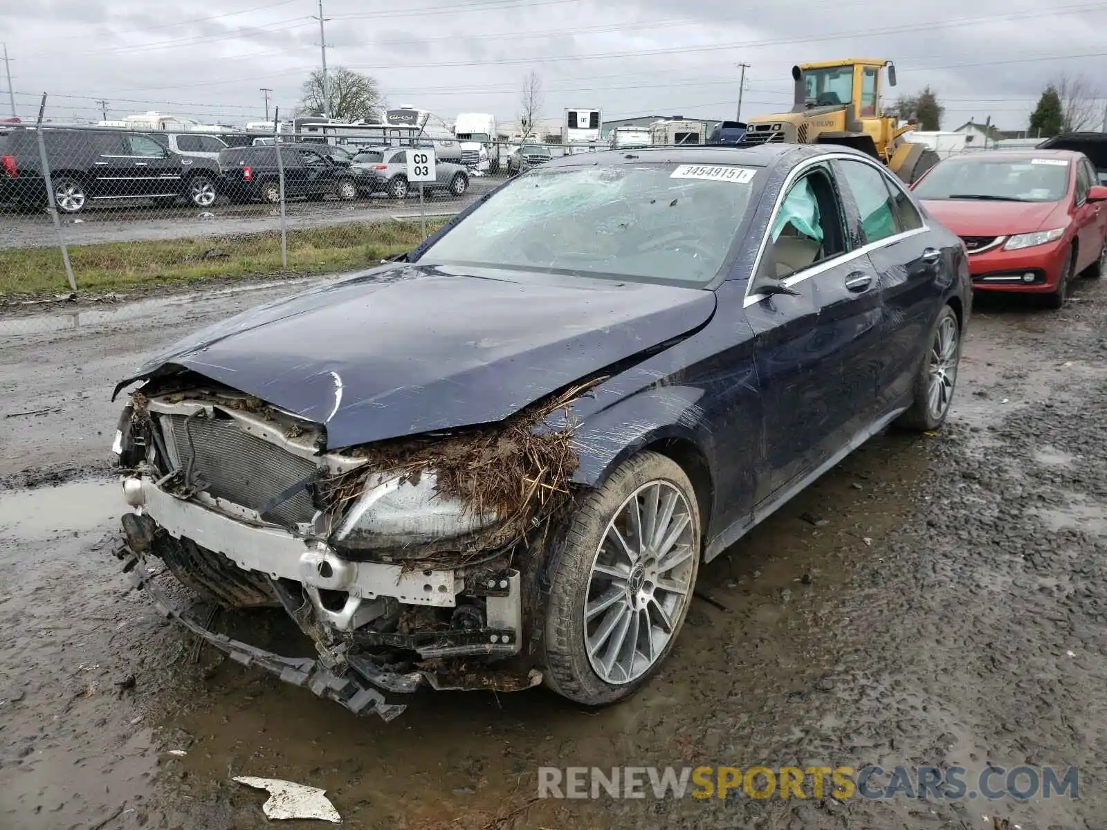 2 Photograph of a damaged car 55SWF8EB4KU296838 MERCEDES-BENZ C CLASS 2019