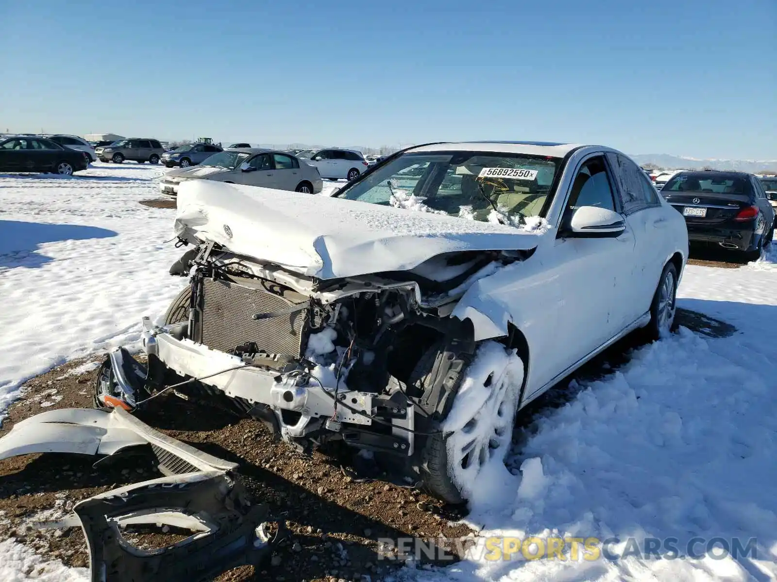 2 Photograph of a damaged car 55SWF8EB4KU312746 MERCEDES-BENZ C CLASS 2019