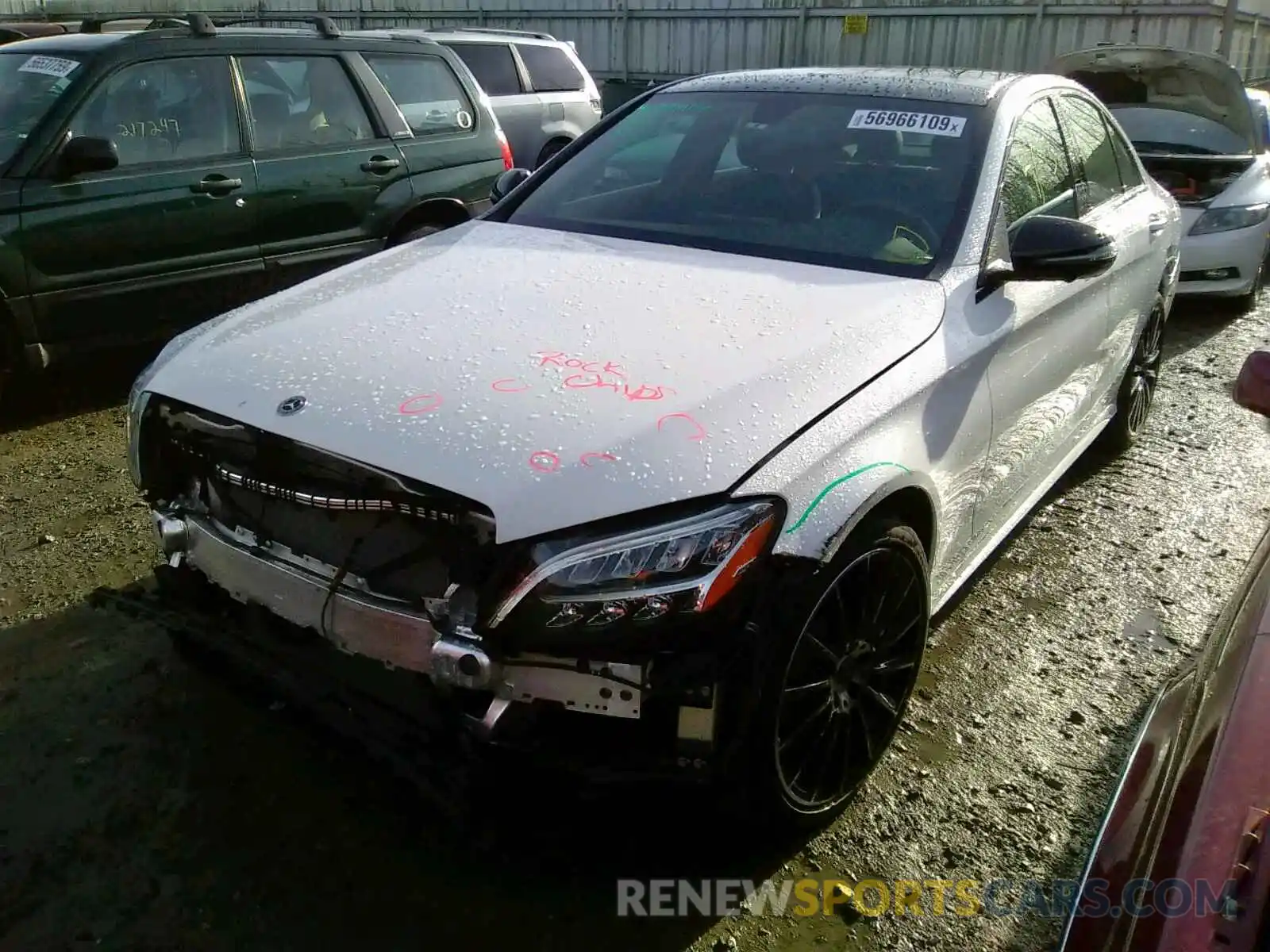 2 Photograph of a damaged car 55SWF8EB5KU307314 MERCEDES-BENZ C CLASS 2019