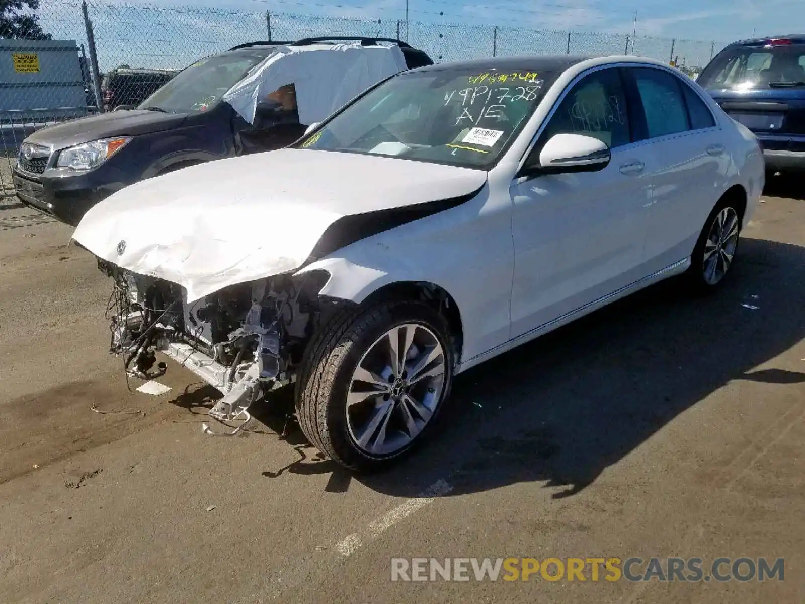 2 Photograph of a damaged car 55SWF8EB8KU306433 MERCEDES-BENZ C CLASS 2019