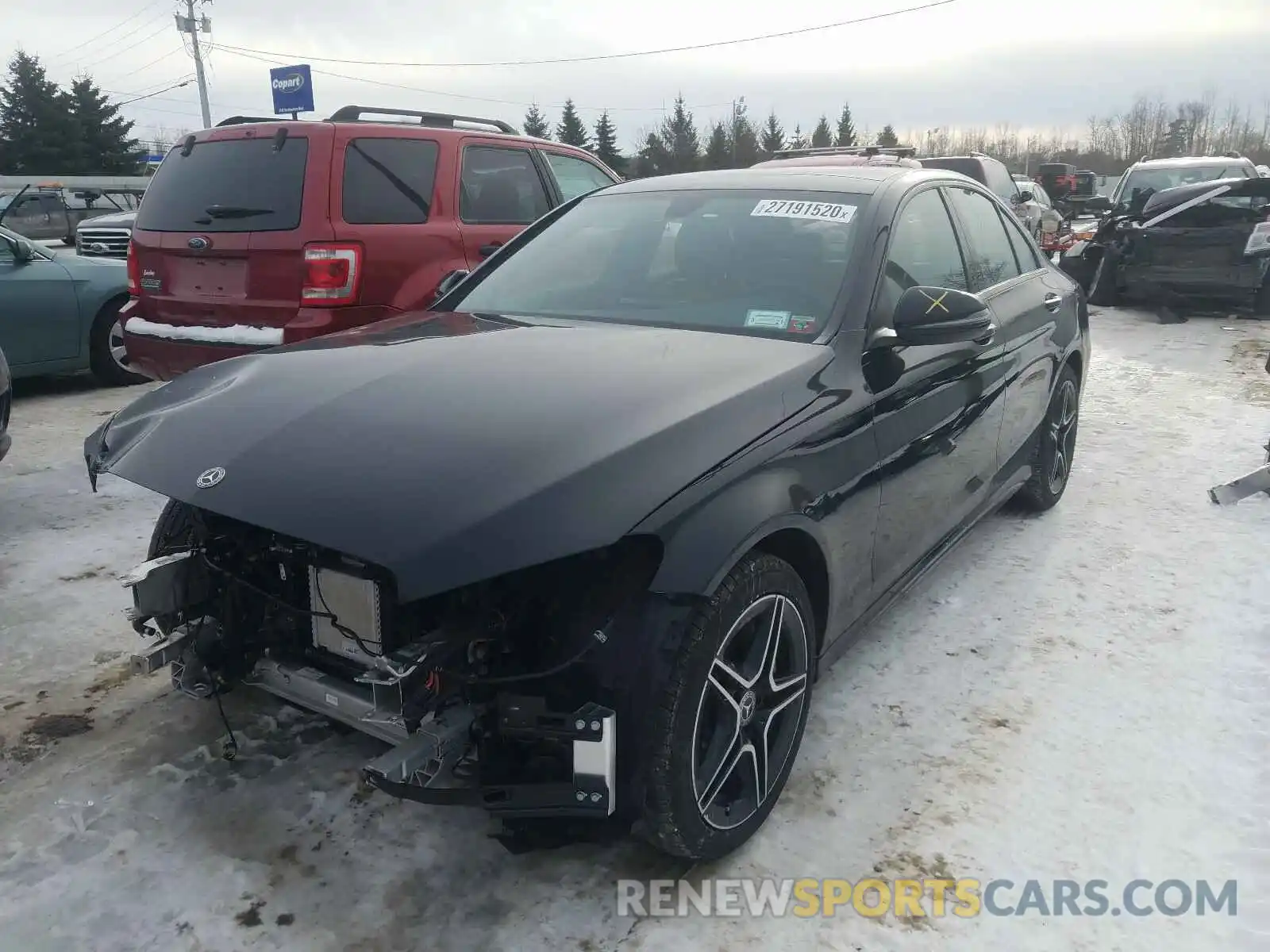 2 Photograph of a damaged car 55SWF8EB9KU313391 MERCEDES-BENZ C CLASS 2019