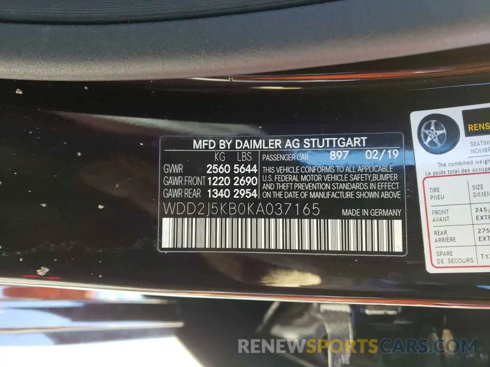 10 Photograph of a damaged car WDD2J5KB0KA037165 MERCEDES-BENZ C CLASS 2019