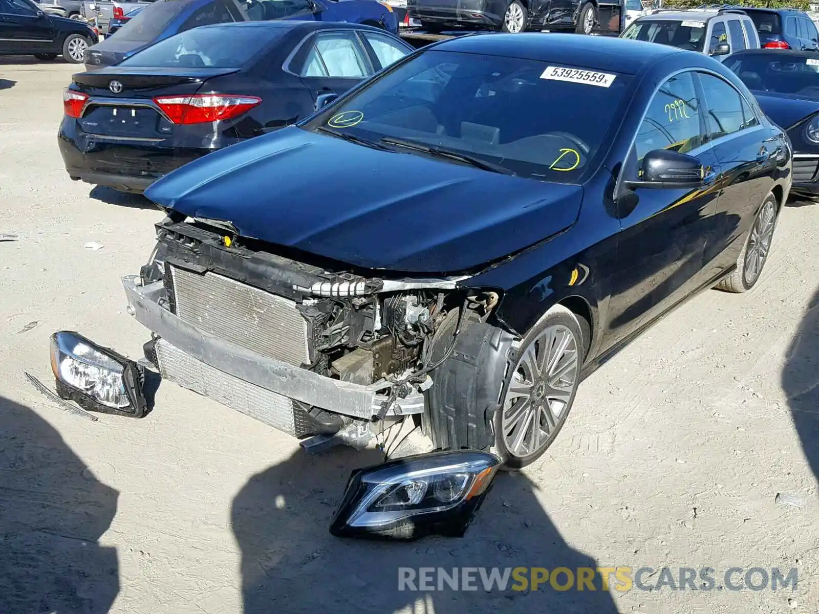 2 Photograph of a damaged car WDDSJ4EB1KN767536 MERCEDES-BENZ C CLASS 2019