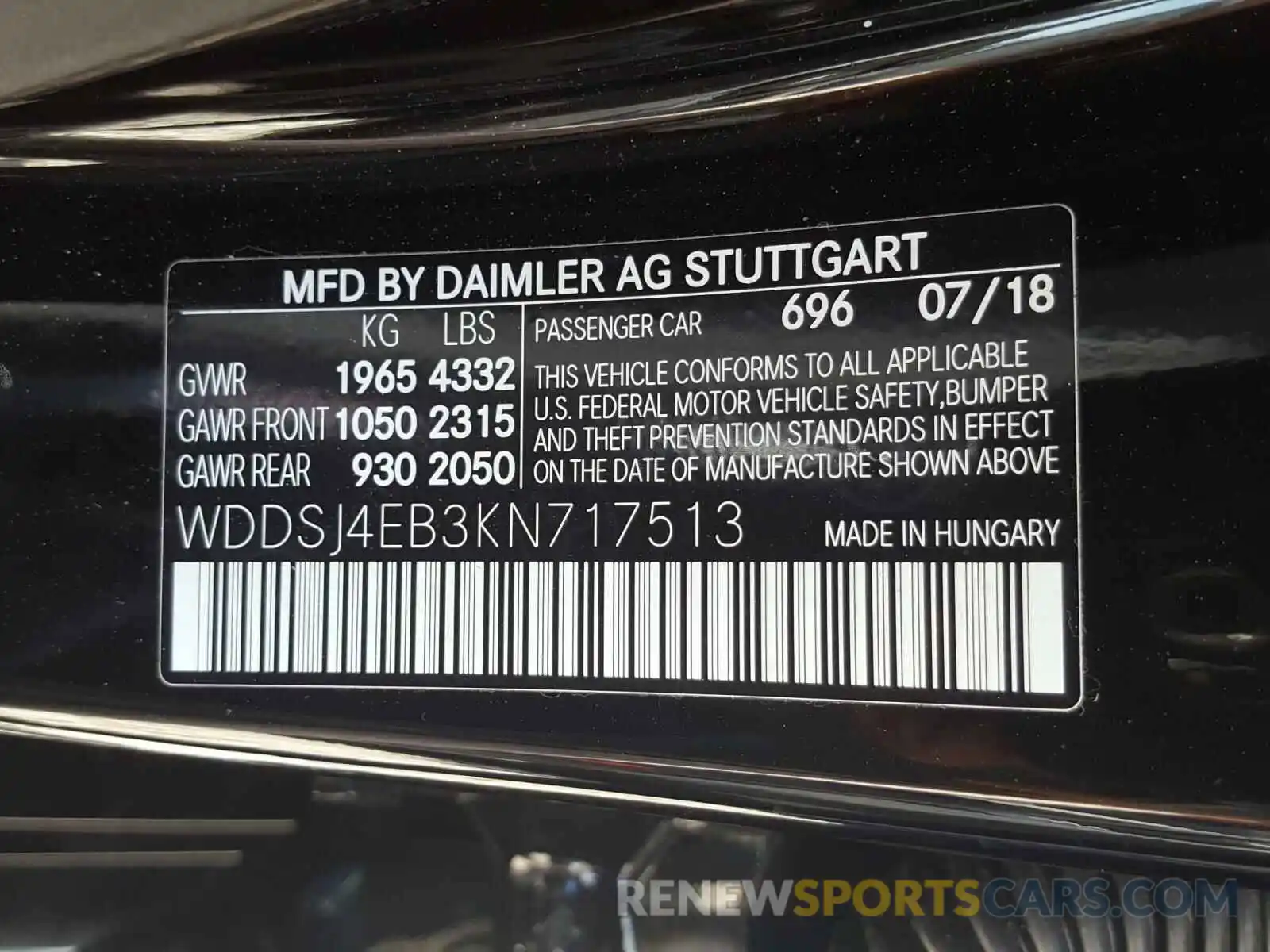 10 Фотография поврежденного автомобиля WDDSJ4EB3KN717513 MERCEDES-BENZ C CLASS 2019