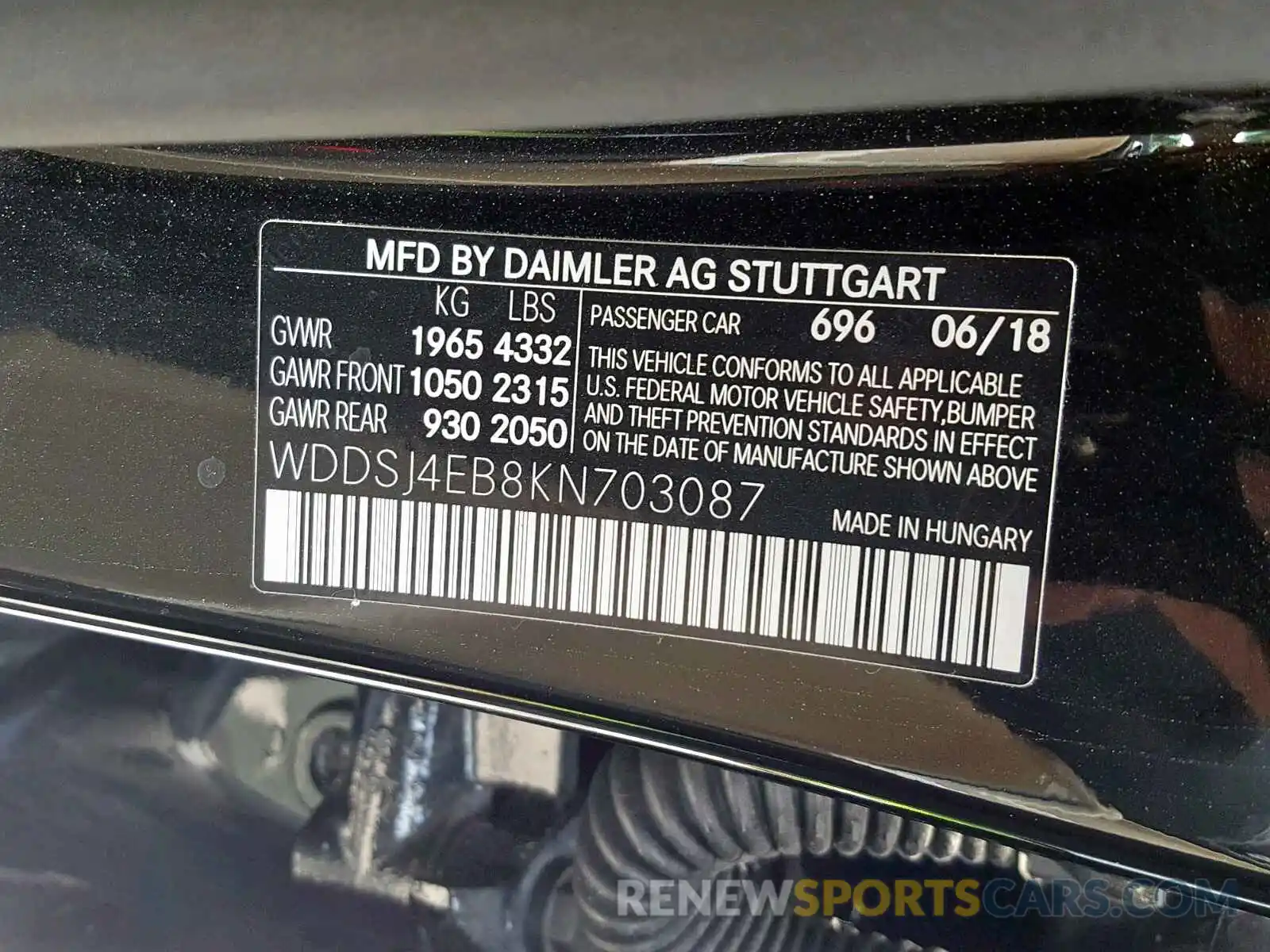 10 Photograph of a damaged car WDDSJ4EB8KN703087 MERCEDES-BENZ C CLASS 2019