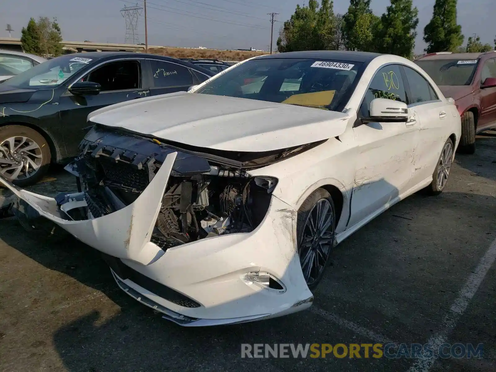 2 Photograph of a damaged car WDDSJ4EB8KN741368 MERCEDES-BENZ C CLASS 2019